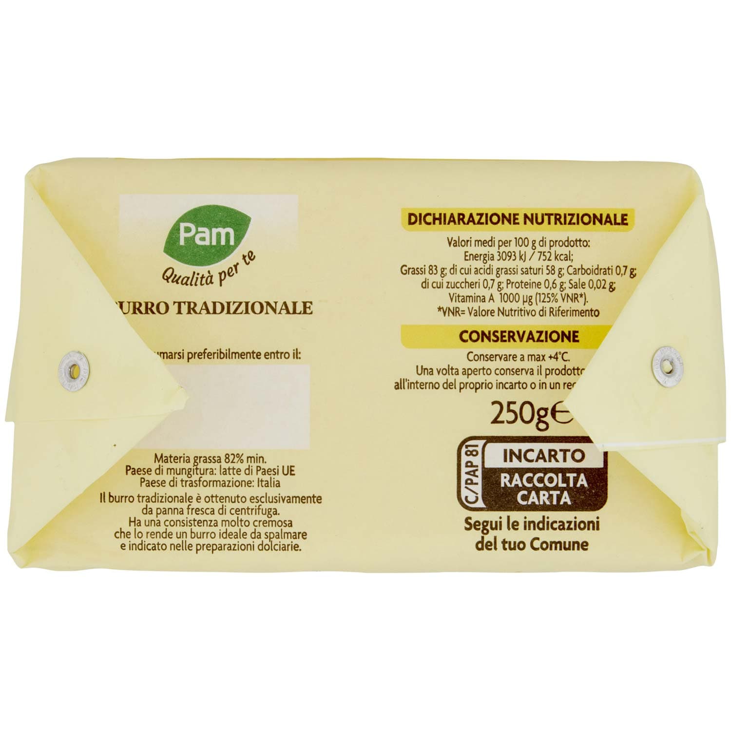PAM PANORAMA Burro Tradizionale 250 g – immagine 5