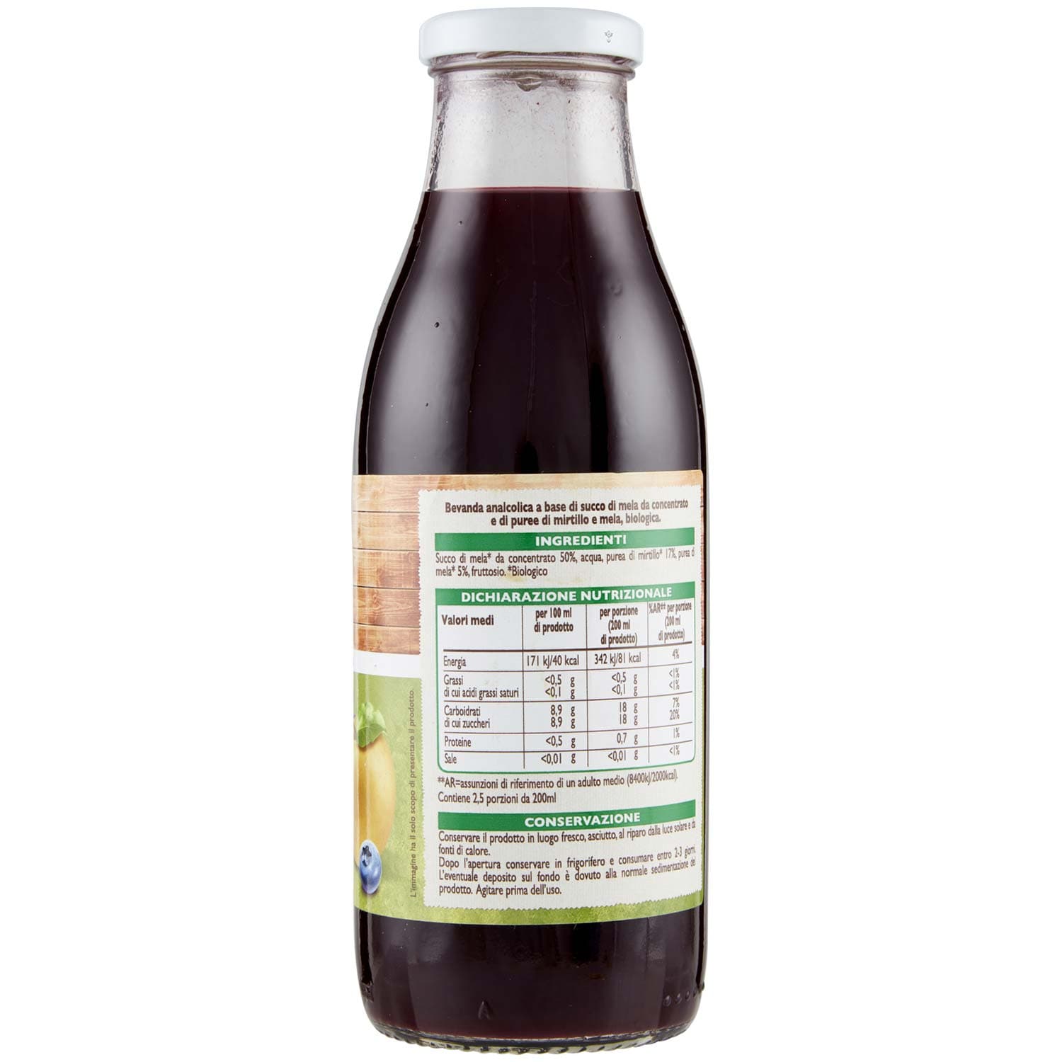 BIO Mela e mirtillo Biologici 500 ml – immagine 6