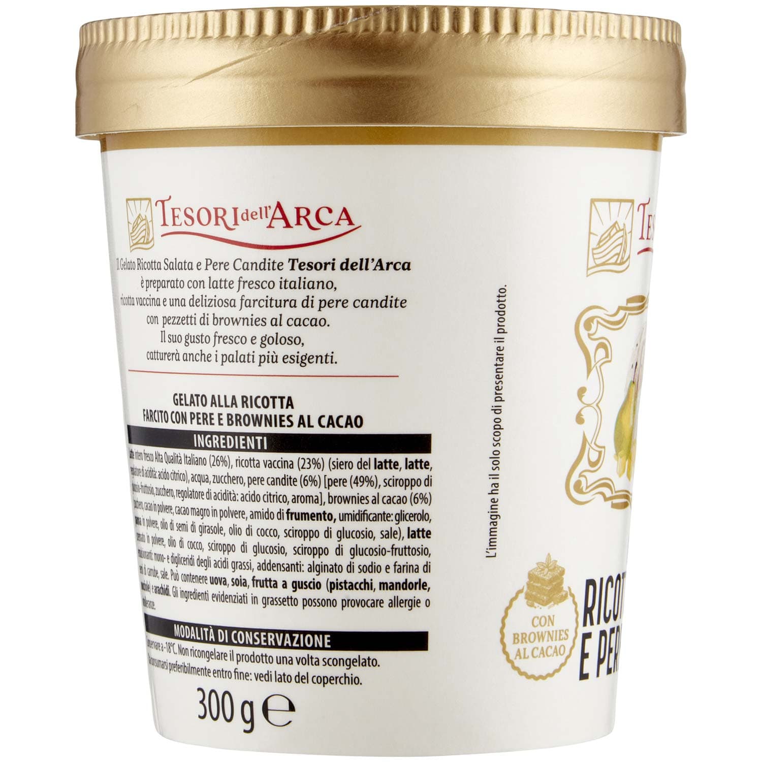TESORI DELL'ARCA Gelato Ricotta Salata e Pere Candite 300 g – immagine 4