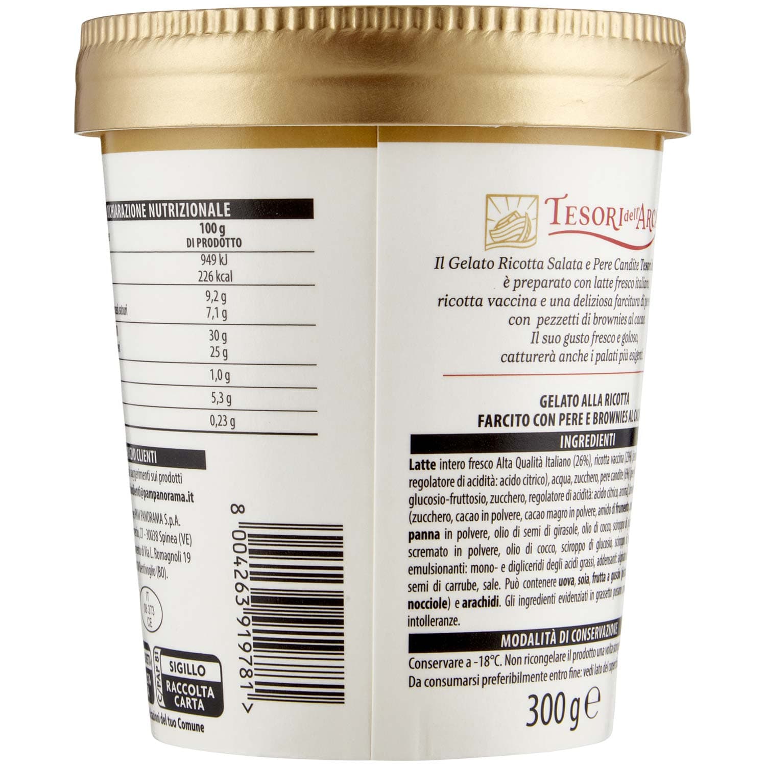 TESORI DELL'ARCA Gelato Ricotta Salata e Pere Candite 300 g – immagine 5