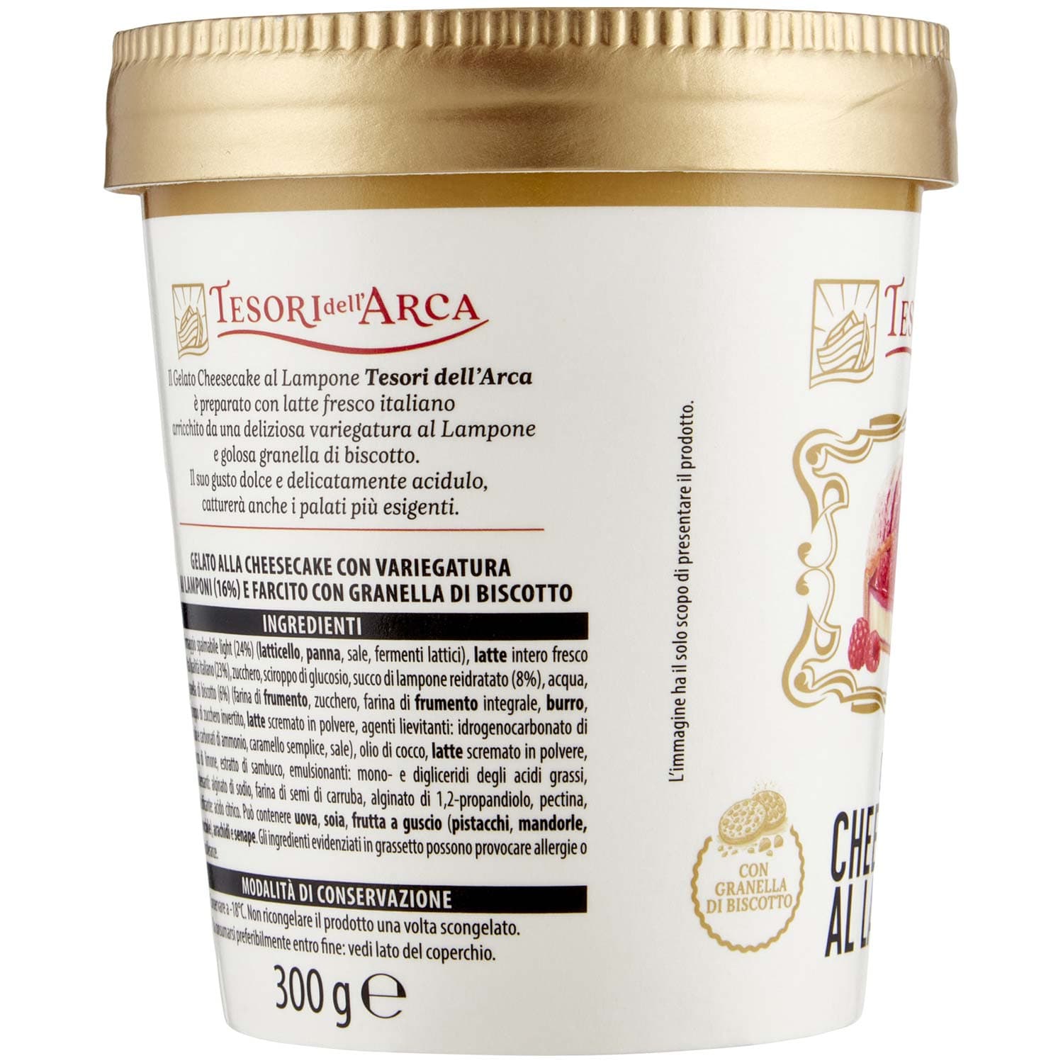 TESORI DELL'ARCA Gelato Cheesecake al Lampone 300 g – immagine 4