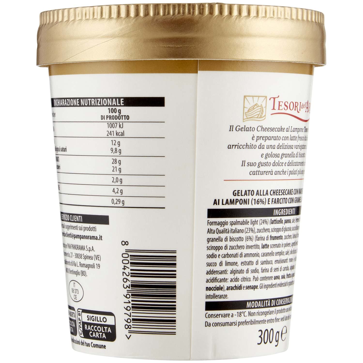 TESORI DELL'ARCA Gelato Cheesecake al Lampone 300 g – immagine 5