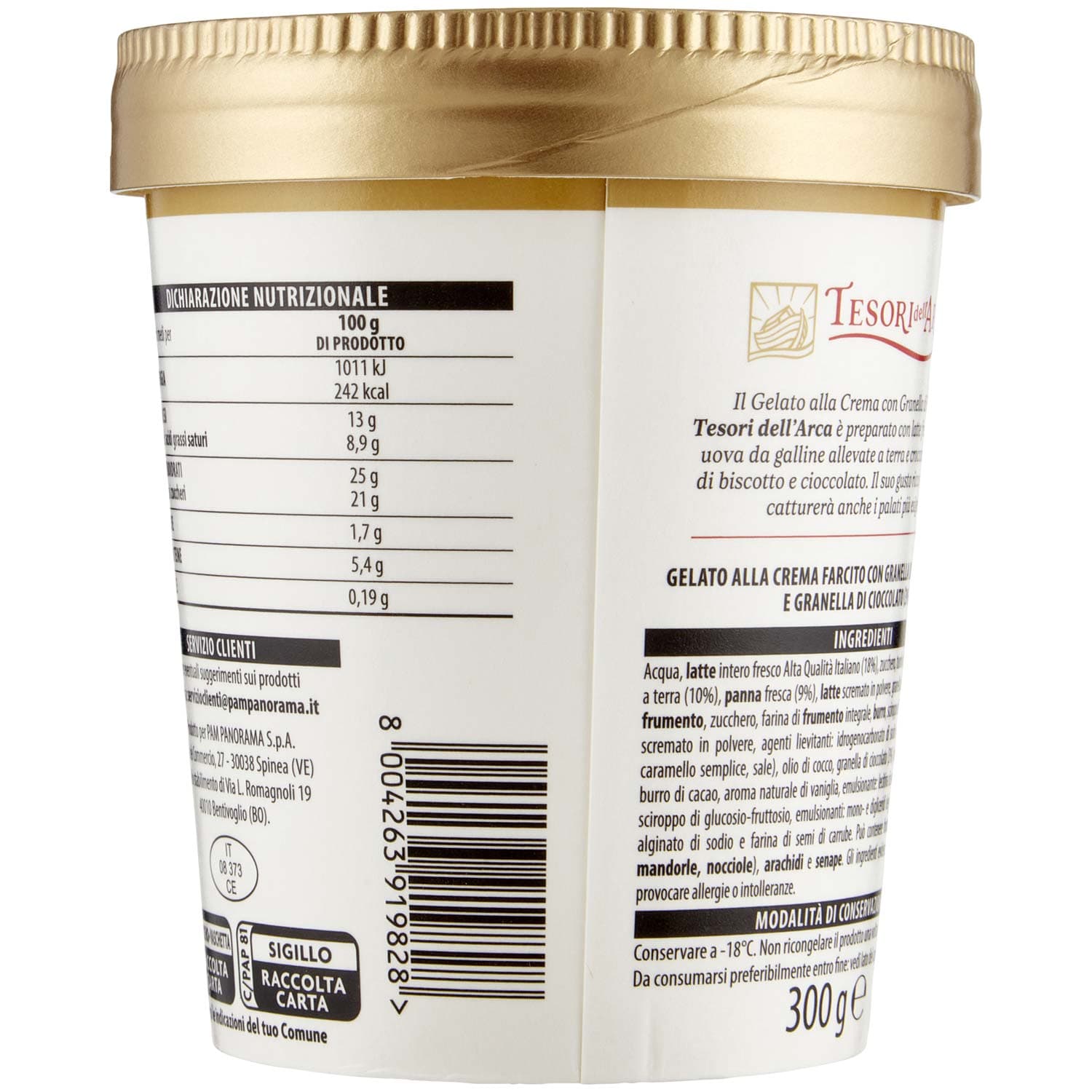 TESORI DELL'ARCA Gelato Crema con Granella di Biscotto 300 g – immagine 5
