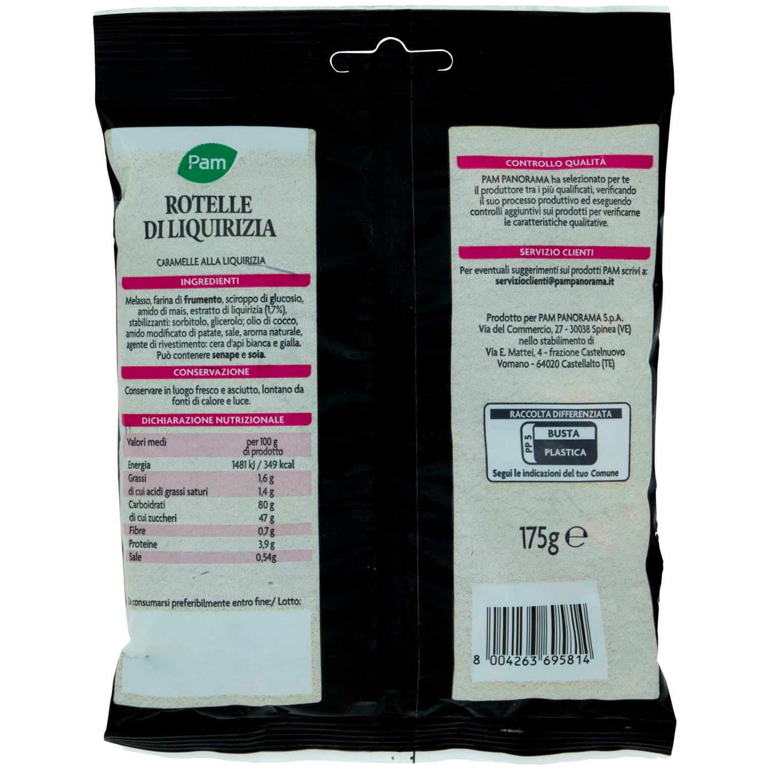 PAM Qualità per te Rotelle caramelle con estratto di liquirizia 175 g – immagine 5
