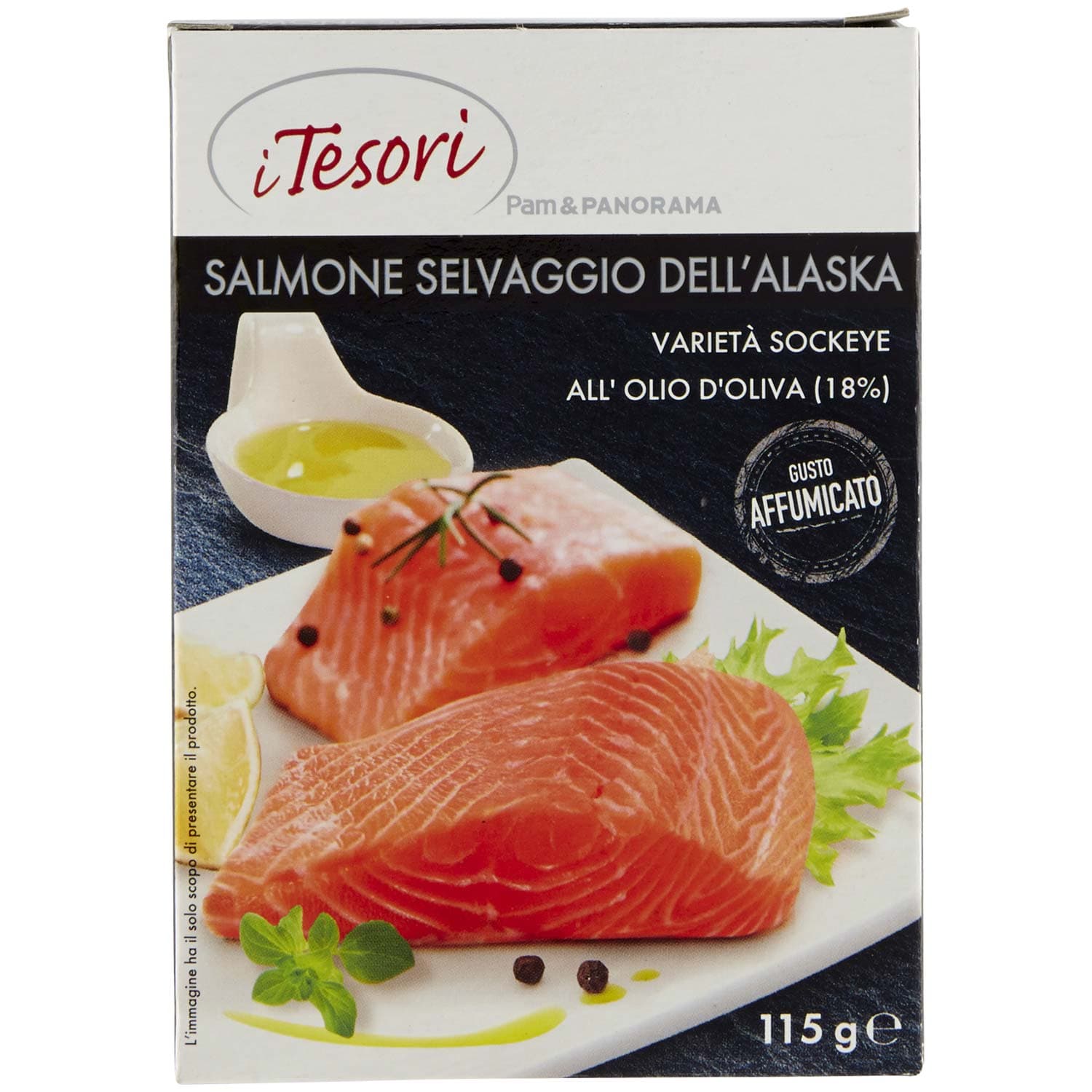 I TESORI Salmone Selvaggio dell'Alaska all'Olio d'Oliva (18%) Gusto Affumicato 115 g – immagine 3