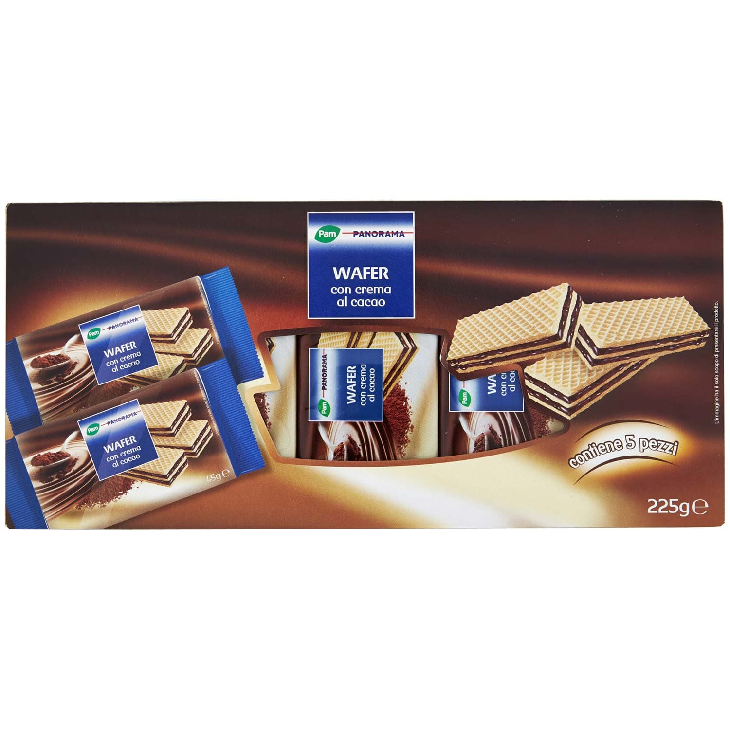 PAM PANORAMA Wafer con crema al cacao 225g (45g x 5) – immagine 3