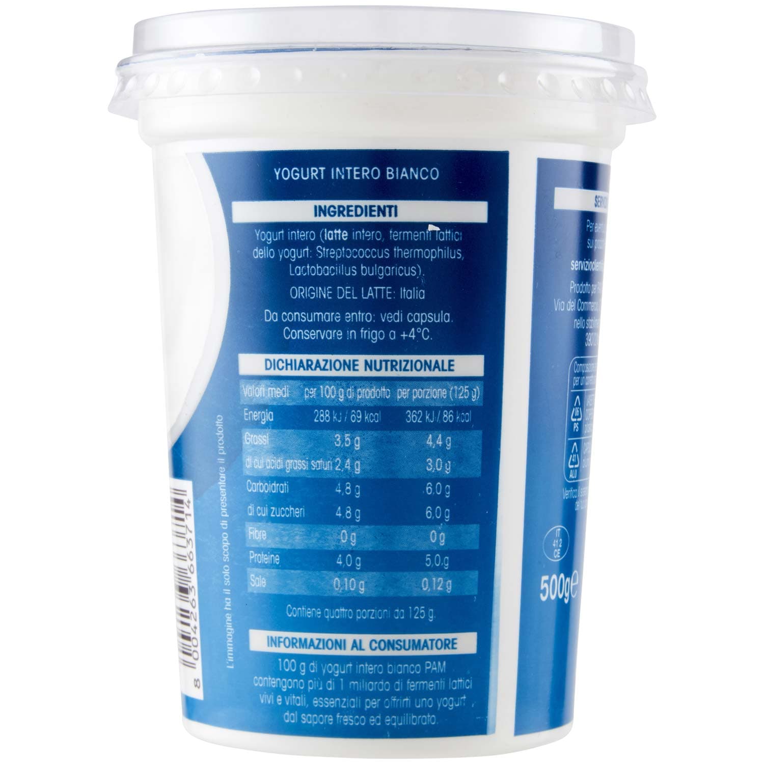 PAM PANORAMA Yogurt Intero Cremoso Bianco 500 g – immagine 5