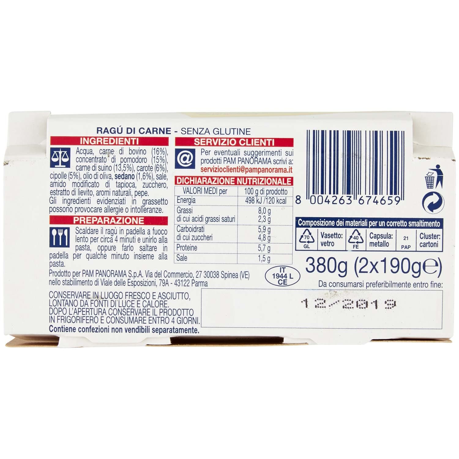 PAM PANORAMA Ragù di carne 380g (190g x 2) – immagine 8