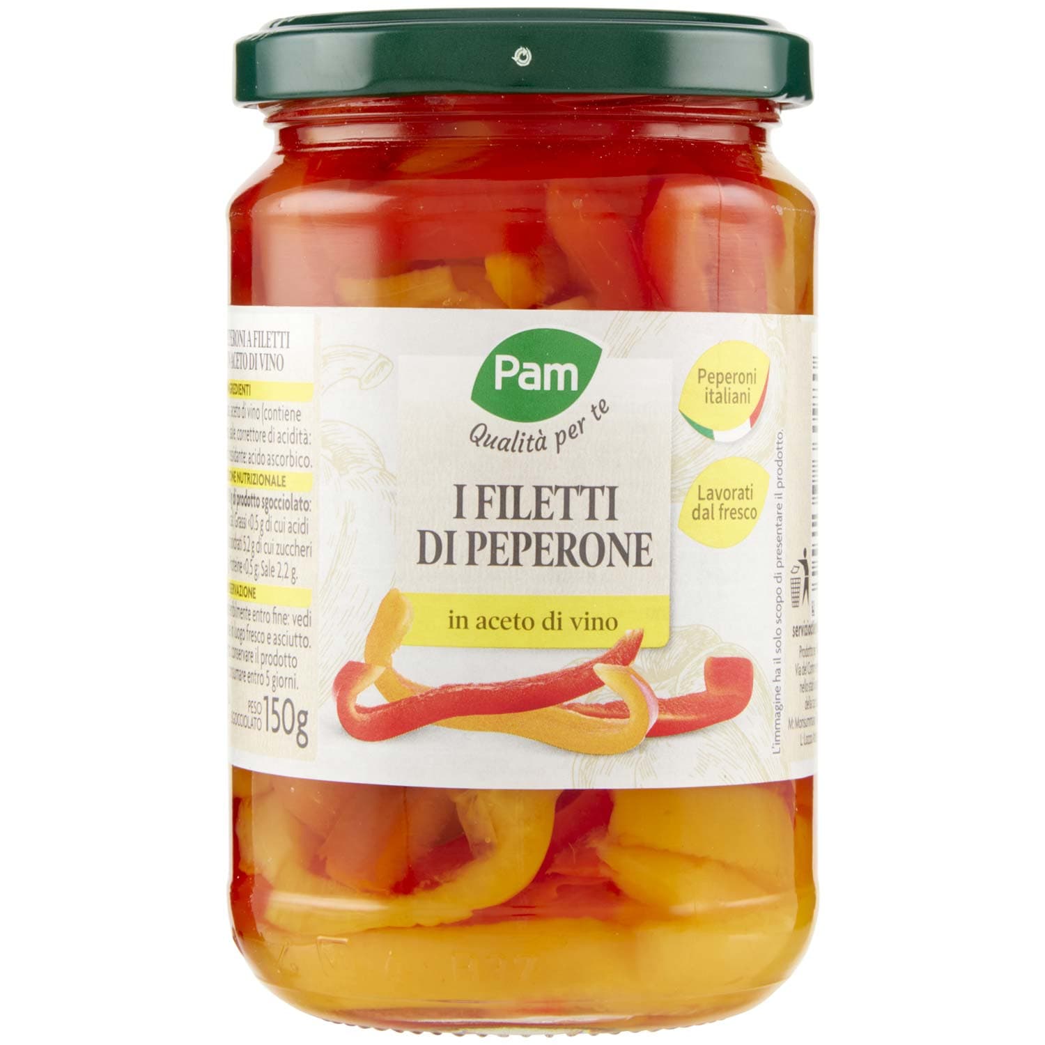 PAM PANORAMA Peperoni a Filetti in Aceto di Vino 300 g – immagine 3