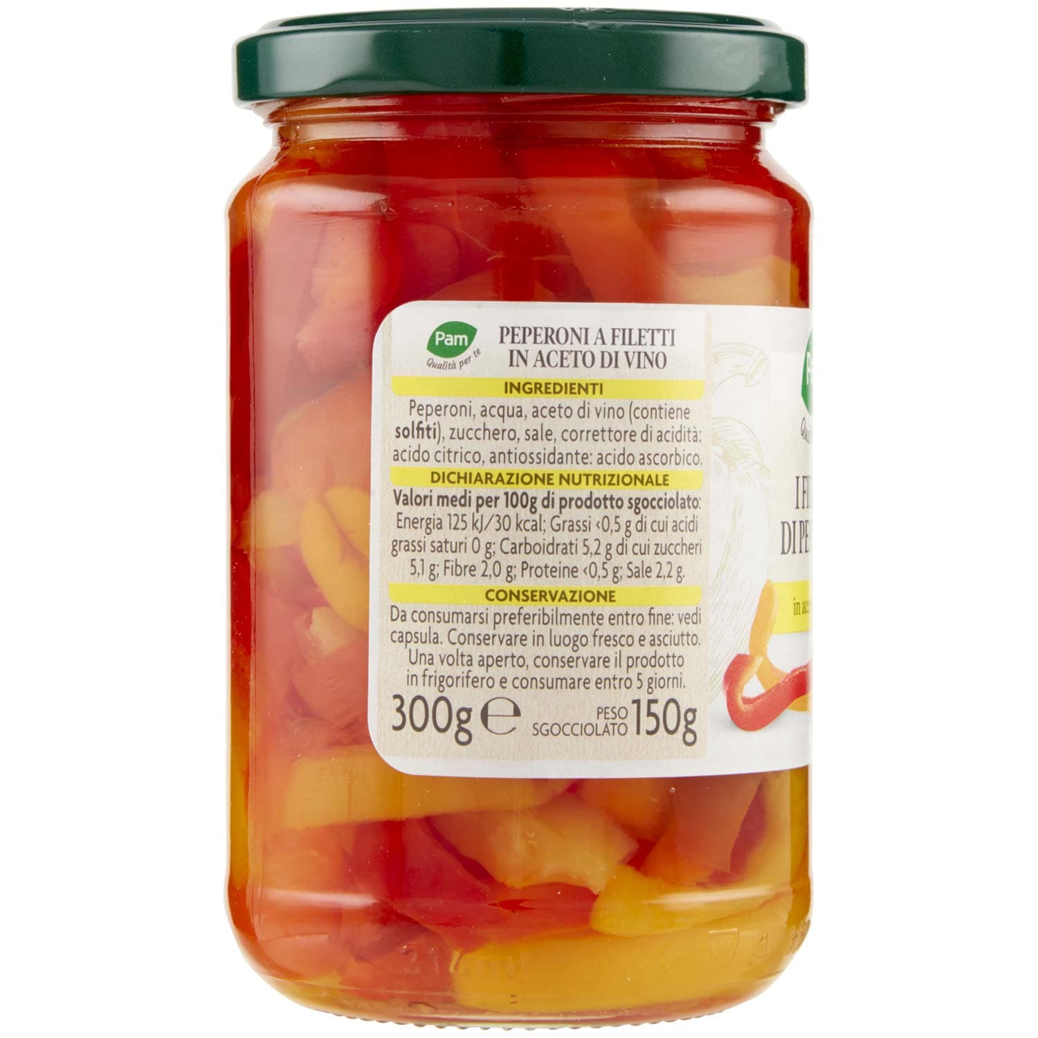 PAM PANORAMA Peperoni a Filetti in Aceto di Vino 300 g – immagine 4