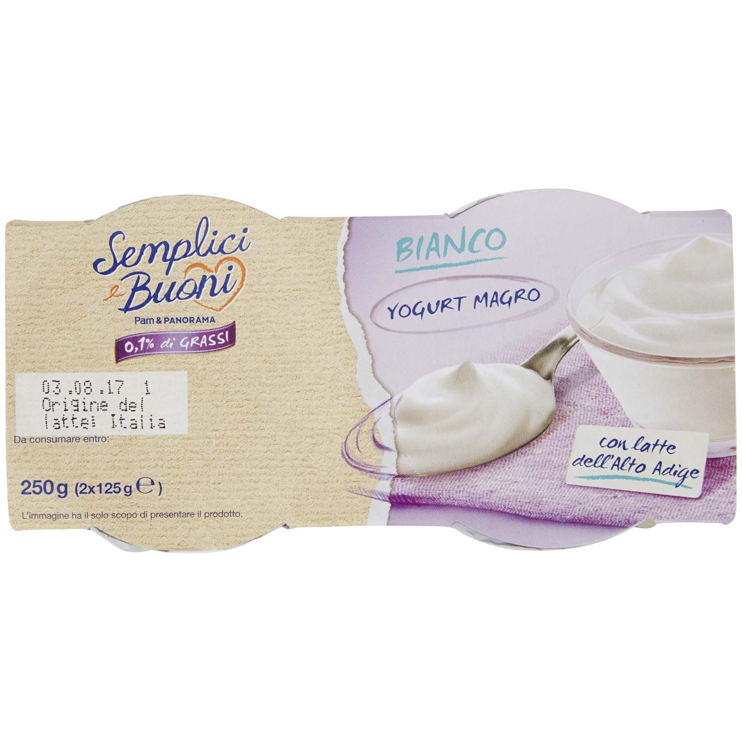 SEMPLICI E BUONI 0,1% di Grassi Bianco Yogurt Magro 250g (2x125g) – immagine 7