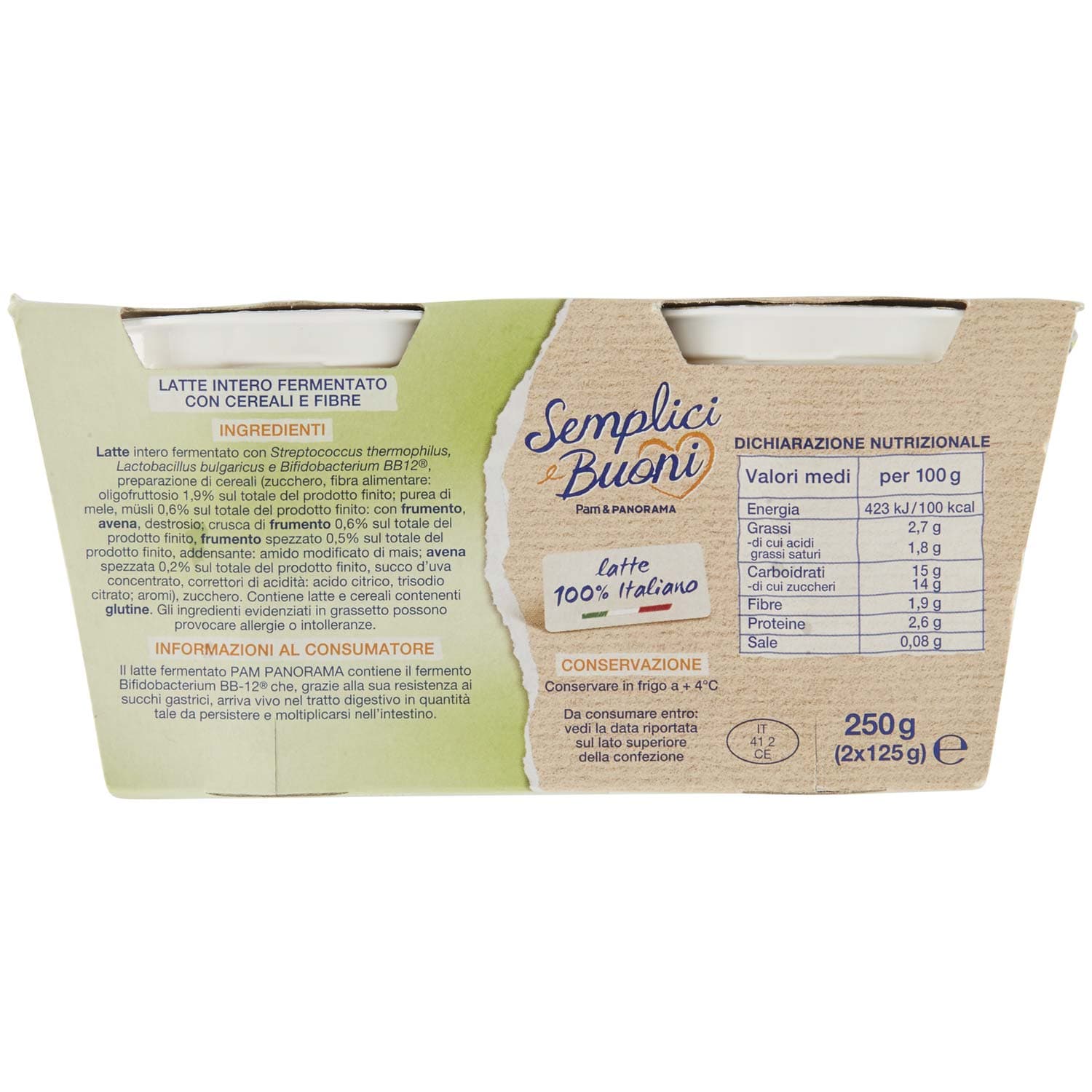 SEMPLICI E BUONI Probiotico con Cereali e Fibre 250g (2x125g) – immagine 5