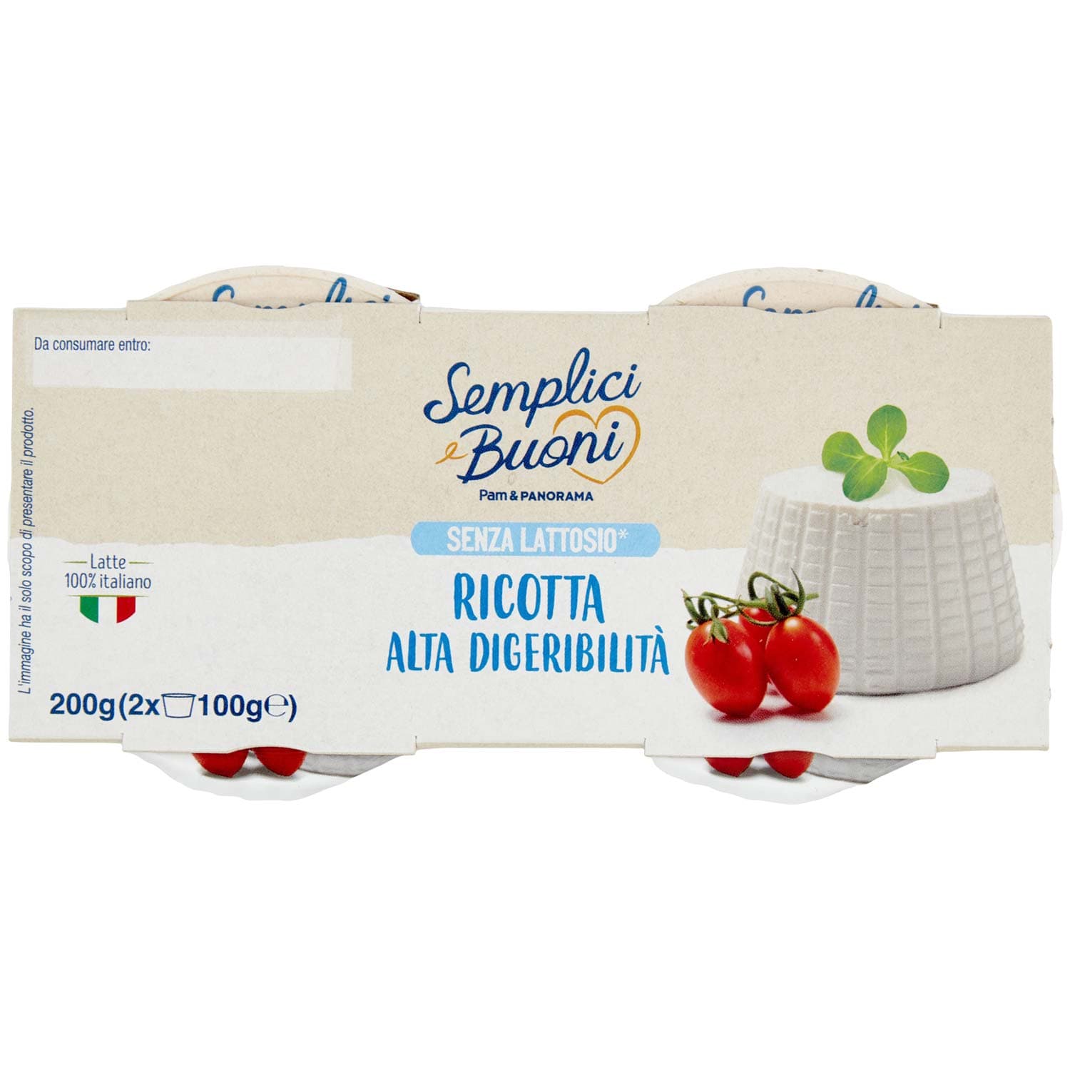 Ricotta senza lattosio semplici e buoni 2x100g – immagine 3