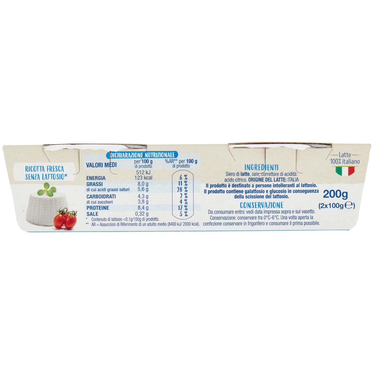 Ricotta senza lattosio semplici e buoni 2x100g – immagine 8
