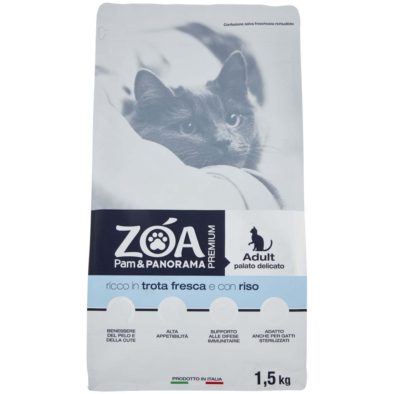 ZOA PREMIUM Adult palato delicato ricco in trota fresca e con riso 1,5 kg – immagine 3