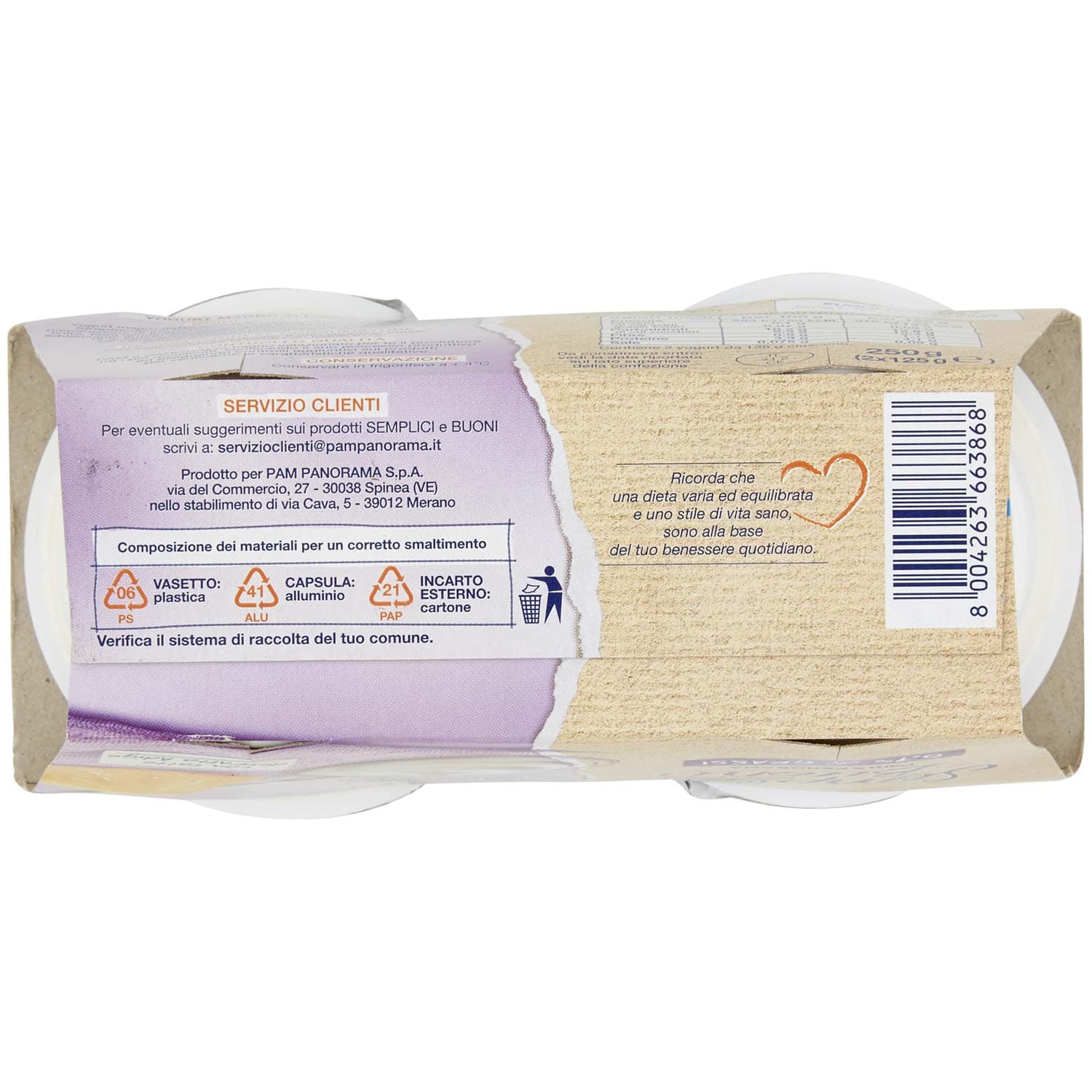 SEMPLICI E BUONI 0,1% di Grassi Ananas Yogurt Magro con Frutta in Pezzi 250g (2x125g) – immagine 8