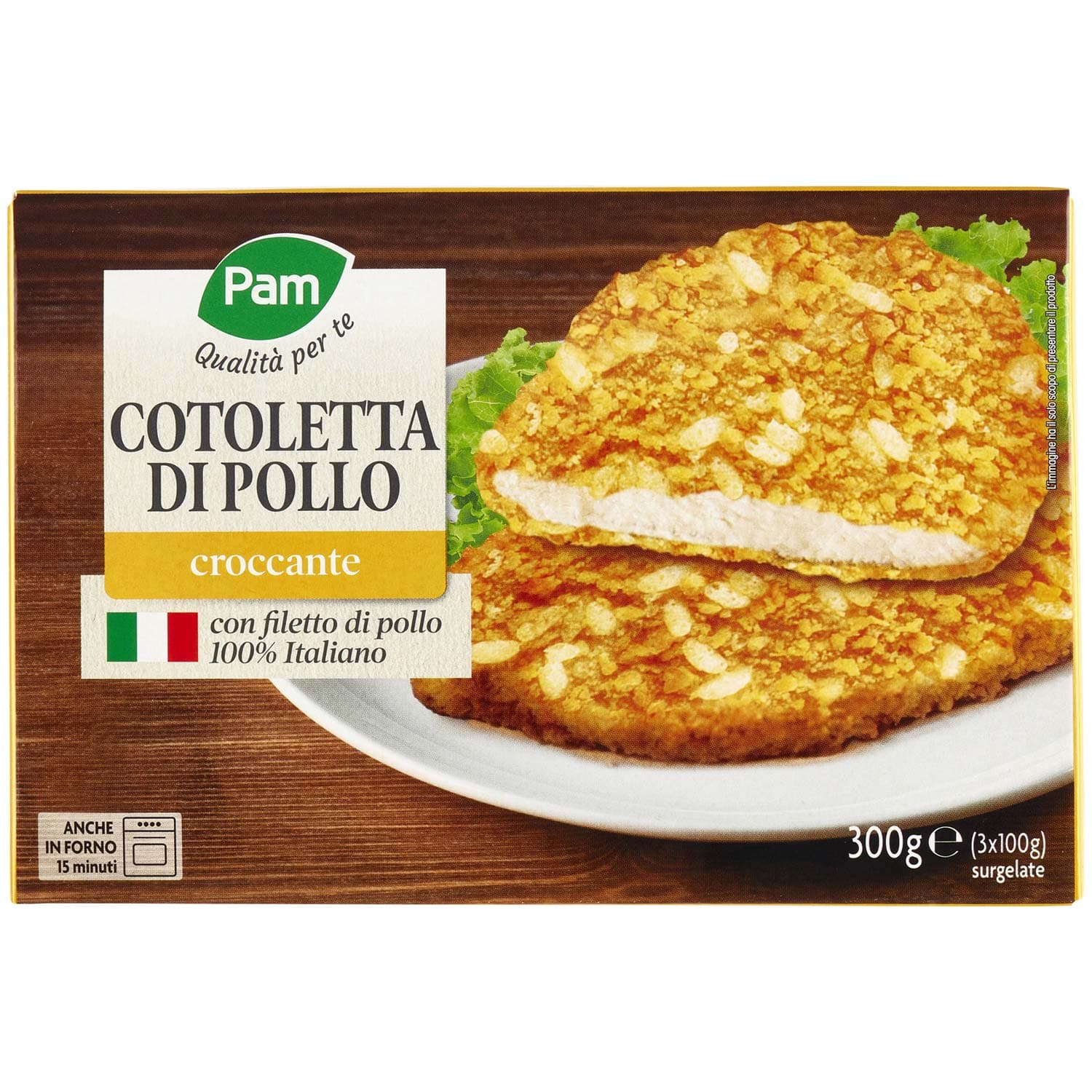 PAM Qualità per te Cotoletta di Pollo croccante surgelate 3 x 100 g – immagine 3