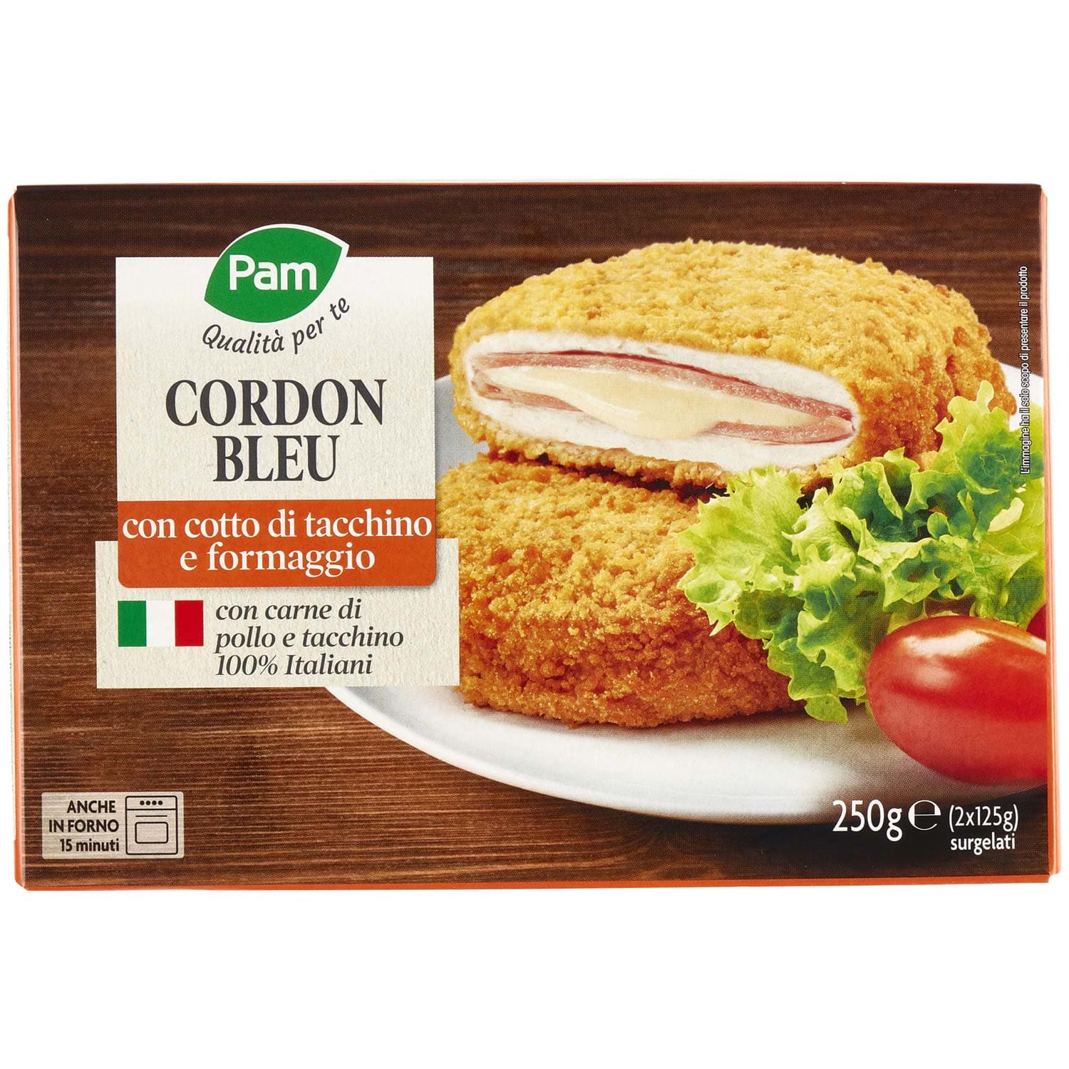 PAM Qualità per te Cordon Bleu con cotto di tacchino e formaggio surgelati 2 x 125 g – immagine 3