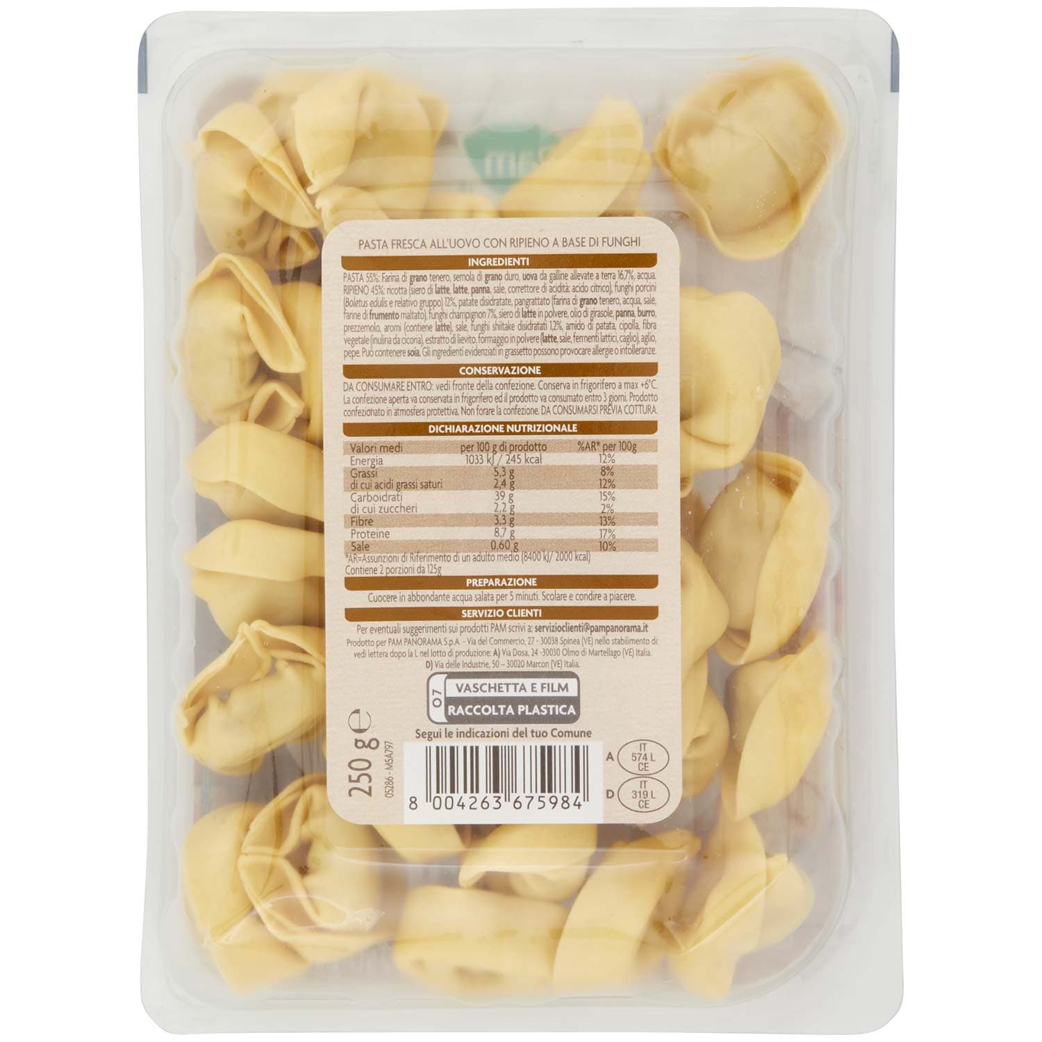 PAM Qualità per te Tortelloni ai funghi porcini 250 g – immagine 5