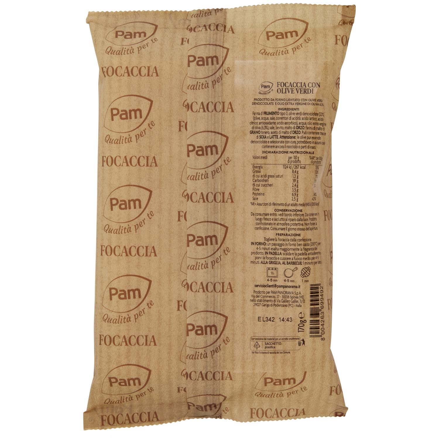 PAM Qualità per te Focaccia con Olive Verdi 170 g – immagine 5