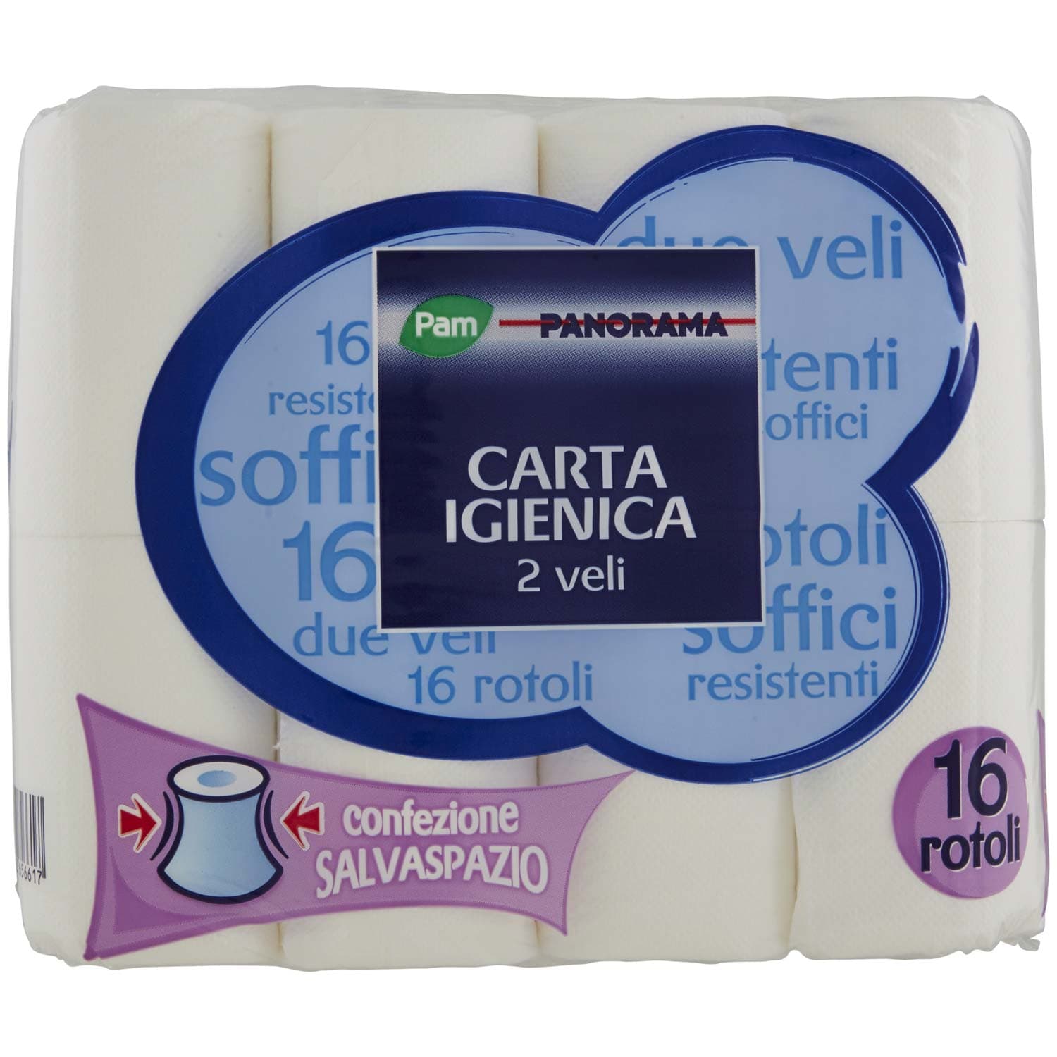 PAM PANORAMA Carta Igienica 2 Veli 16 rotoli salvaspazio – immagine 3