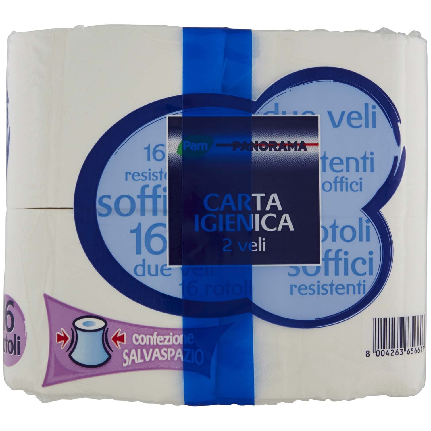 PAM PANORAMA Carta Igienica 2 Veli 16 rotoli salvaspazio – immagine 6