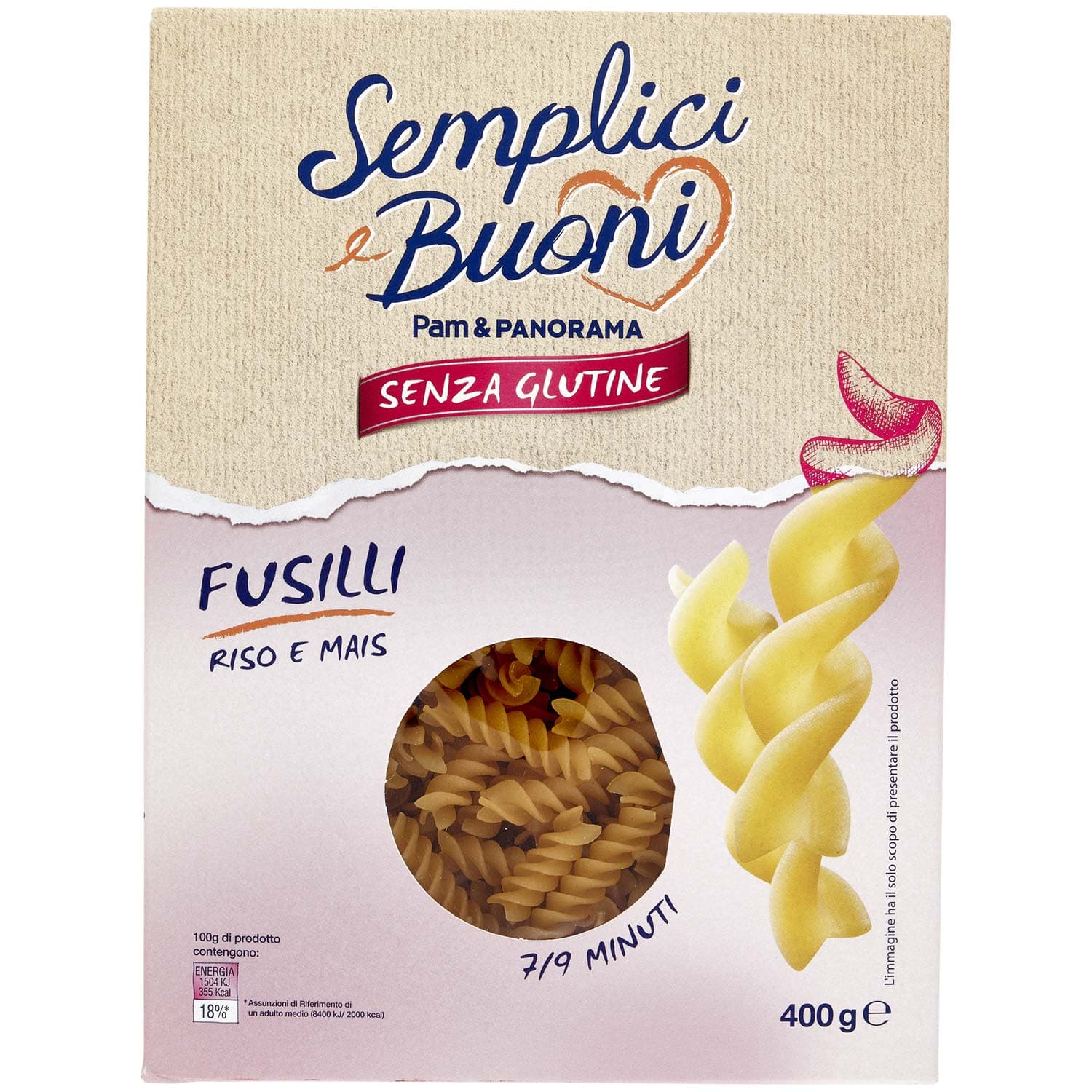 SEMPLICI E BUONI Senza Glutine Fusilli Riso e Mais 400 g – immagine 3