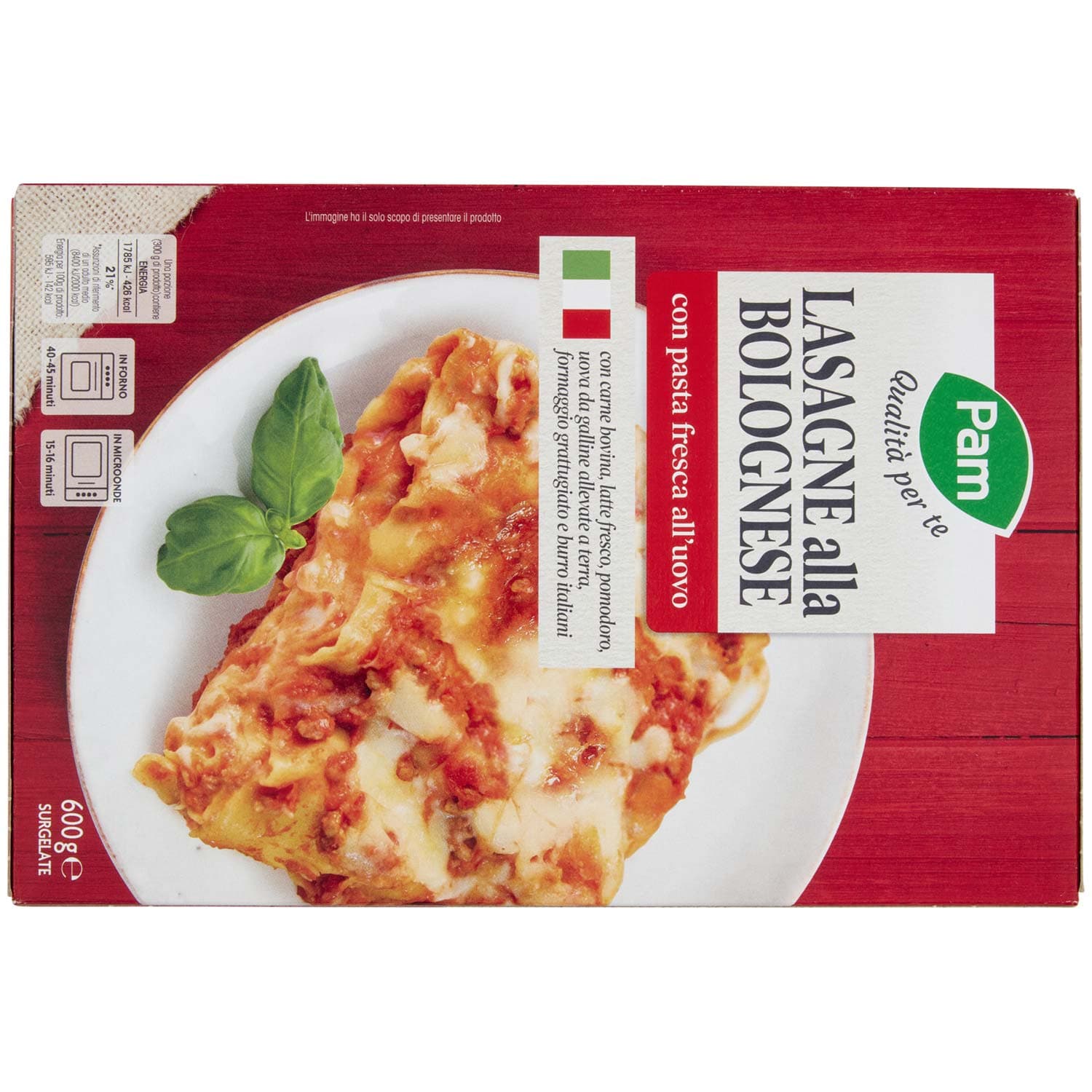 PAM Qualità per te Lasagne alla Bolognese con pasta fresca all'uovo Surgelate 600 g – immagine 5