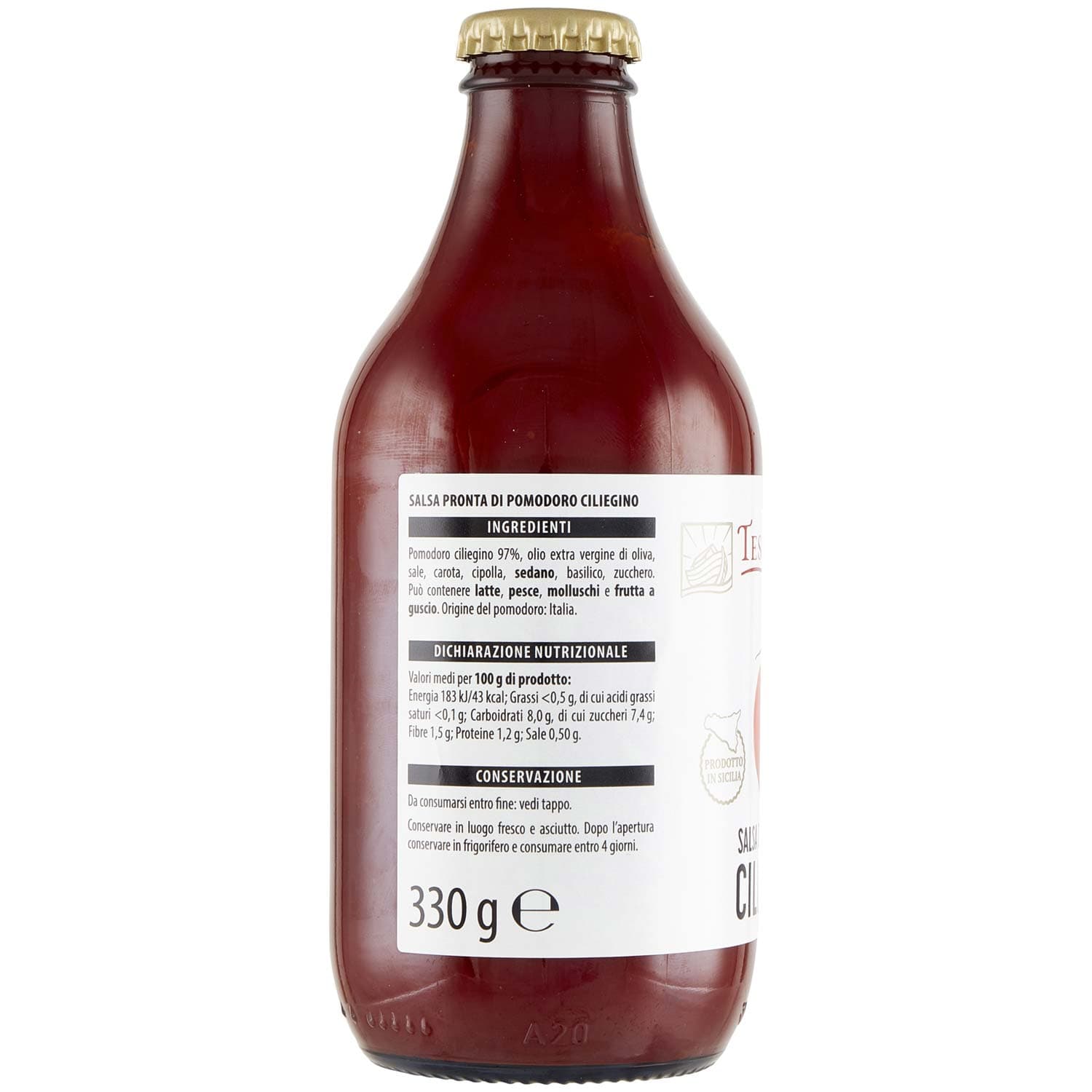 TESORI DELL'ARCA Salsa di Pomodoro Ciliegino 330 g – immagine 4