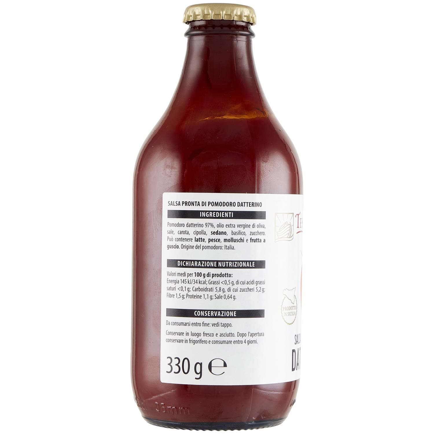 TESORI DELL'ARCA Salsa di Pomodoro Datterino 330 g – immagine 4