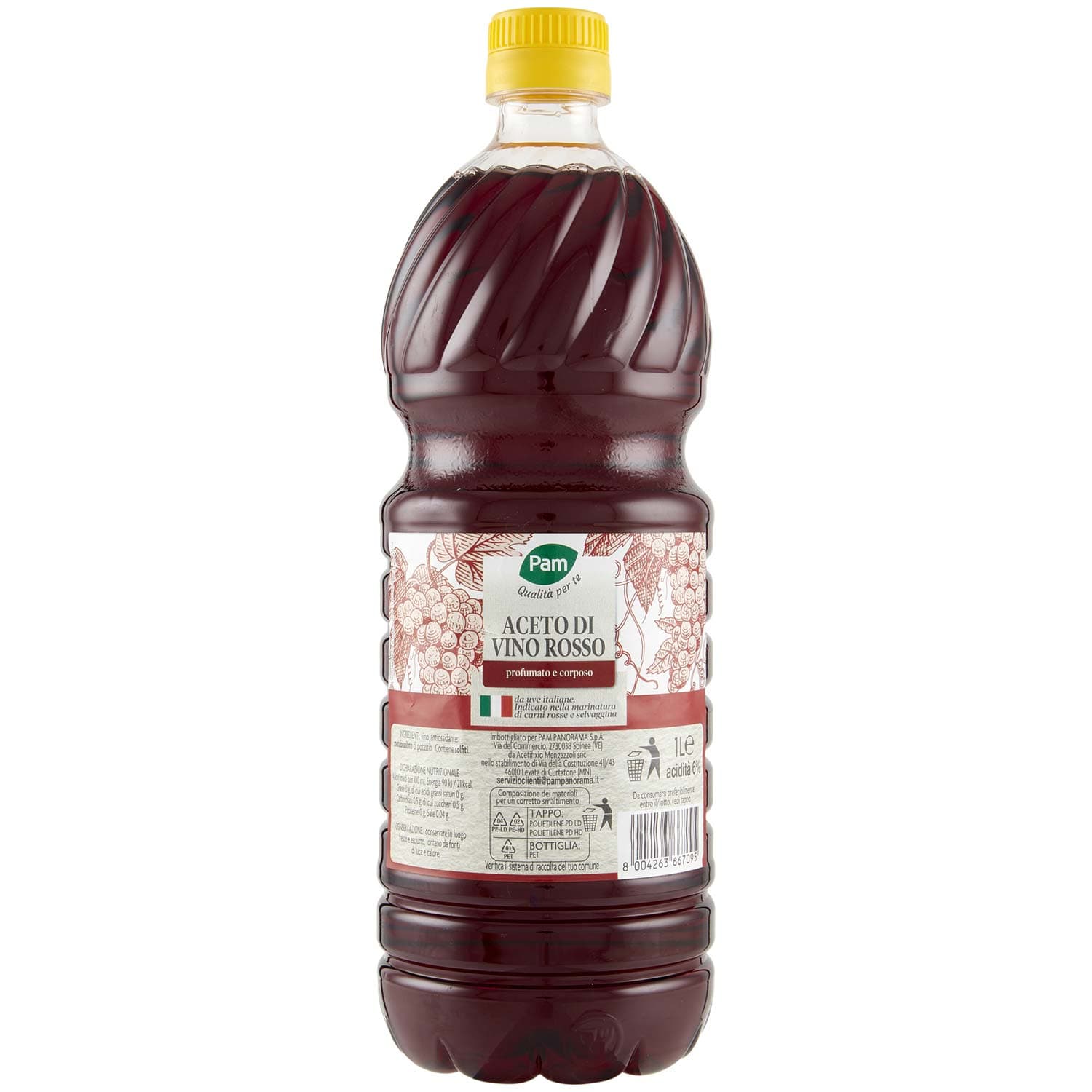 PAM PANORAMA Aceto di Vino rosso 1 litro – immagine 3