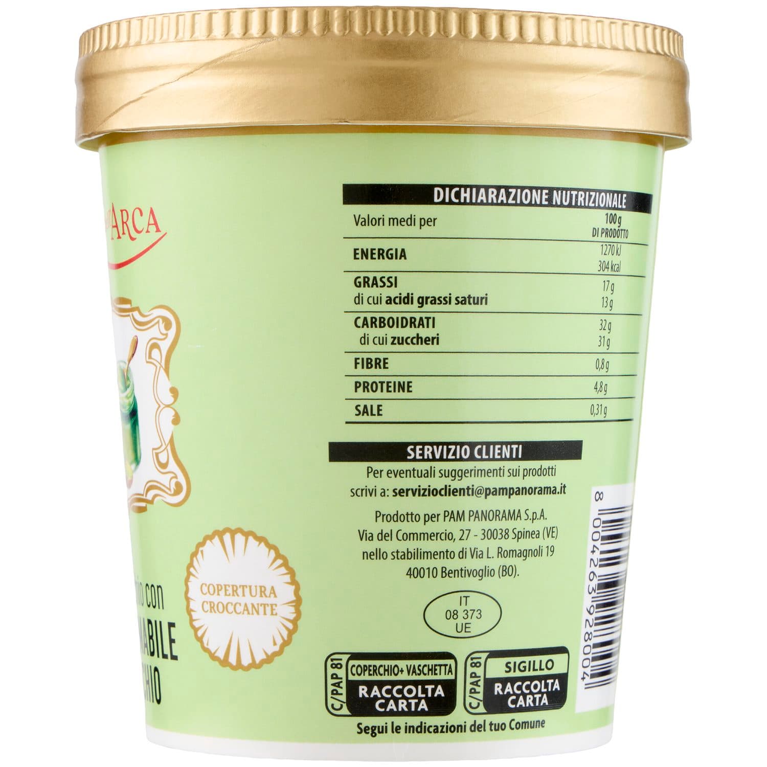 TESORI DELL'ARCA Gelato Pistacchio con Crema Spalmabile al Pistacchio 230 g – immagine 6