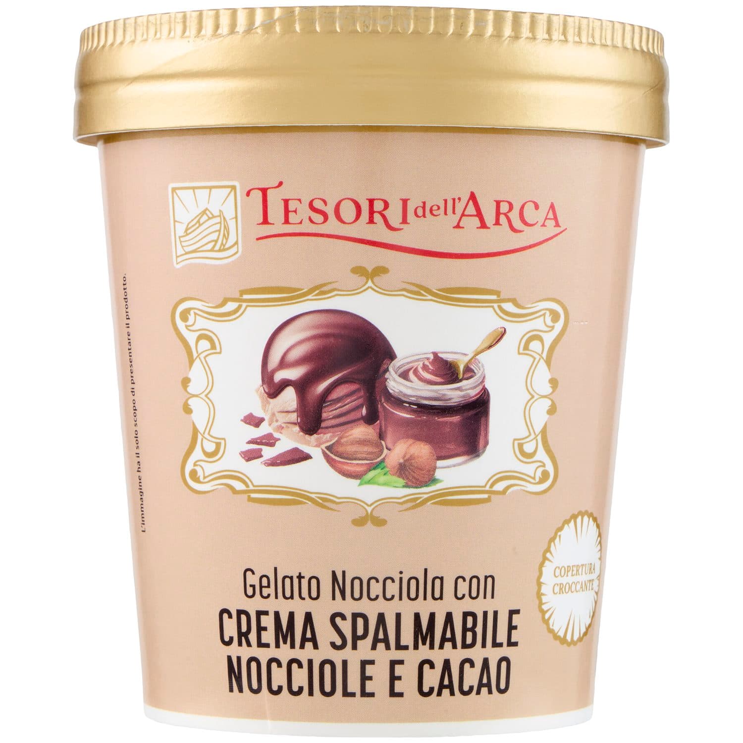 TESORI DELL'ARCA Gelato Nocciola con Crema Spalmabile Nocciole e Cacao 230 g – immagine 3