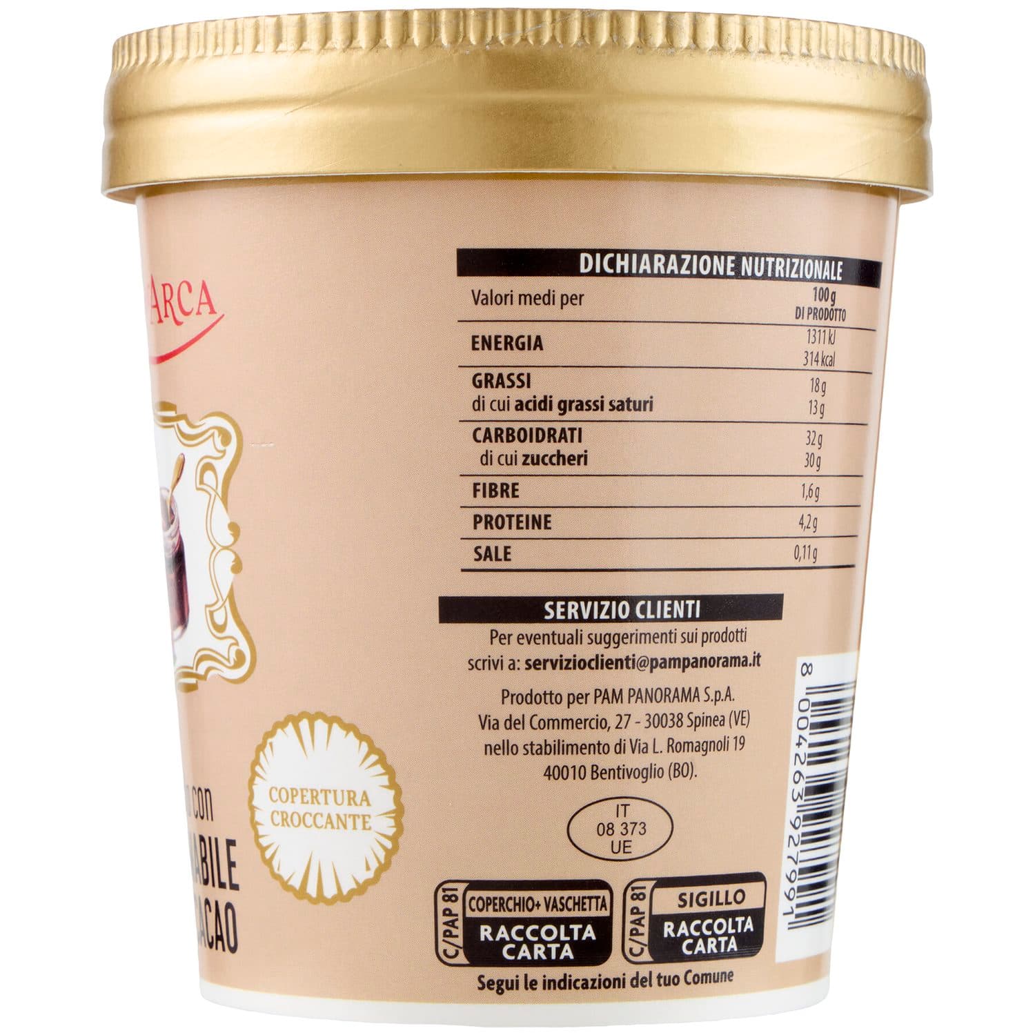 TESORI DELL'ARCA Gelato Nocciola con Crema Spalmabile Nocciole e Cacao 230 g – immagine 6