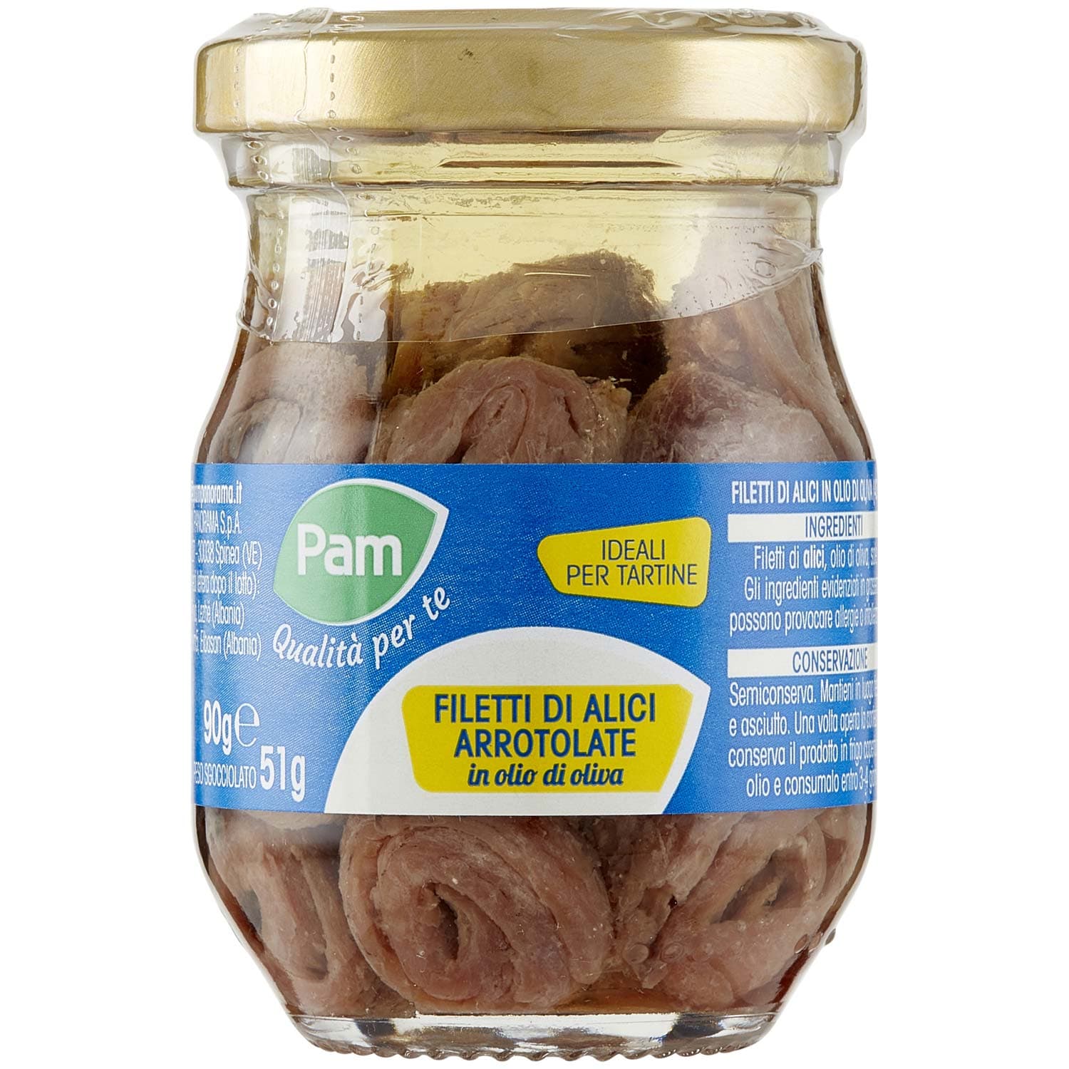 PAM PANORAMA Filetti di Alici Arrotolate in olio d'oliva 90 g – immagine 3
