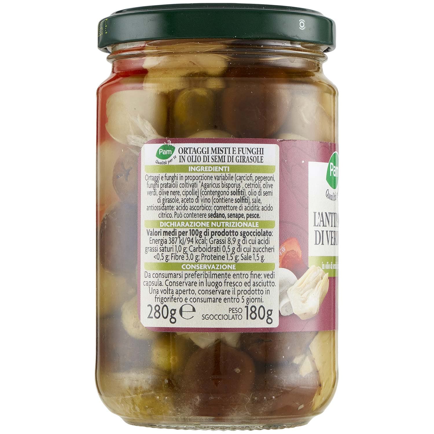 PAM Qualità per te Antipasto di Verdure in olio di oliva 280 g – immagine 4