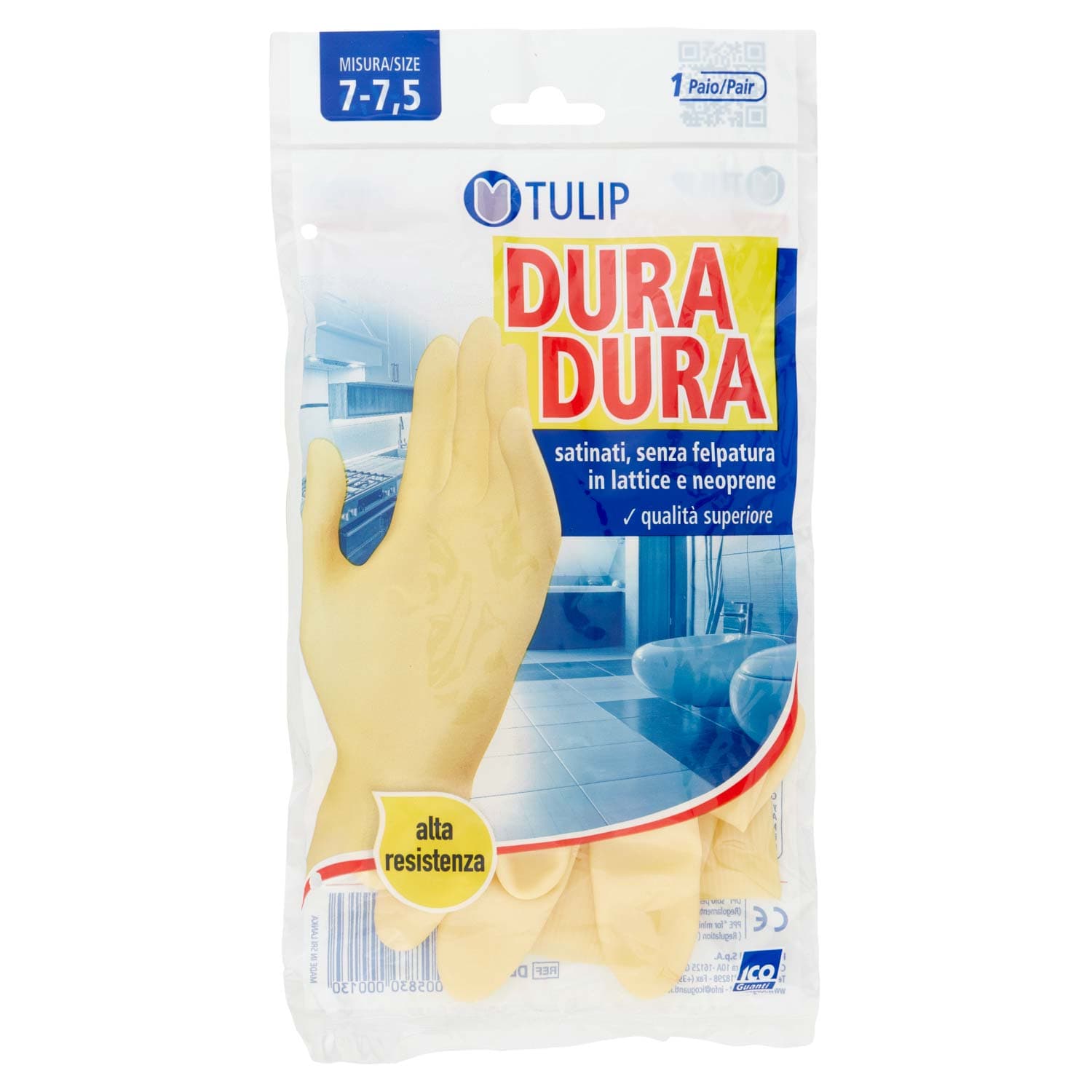 Guanti satinati, senza felpatura in lattice e neoprene Misura 7-7,5 1 Paio Tulip Dura Dura – immagine 3