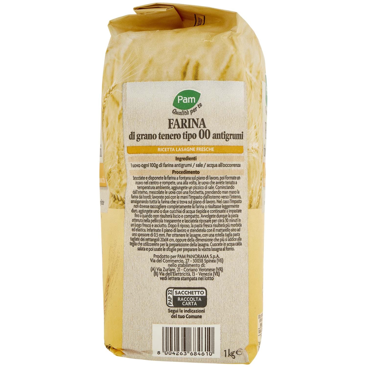PAM PANORAMA Farina Tipo 00 Antigrumi 1 kg – immagine 4