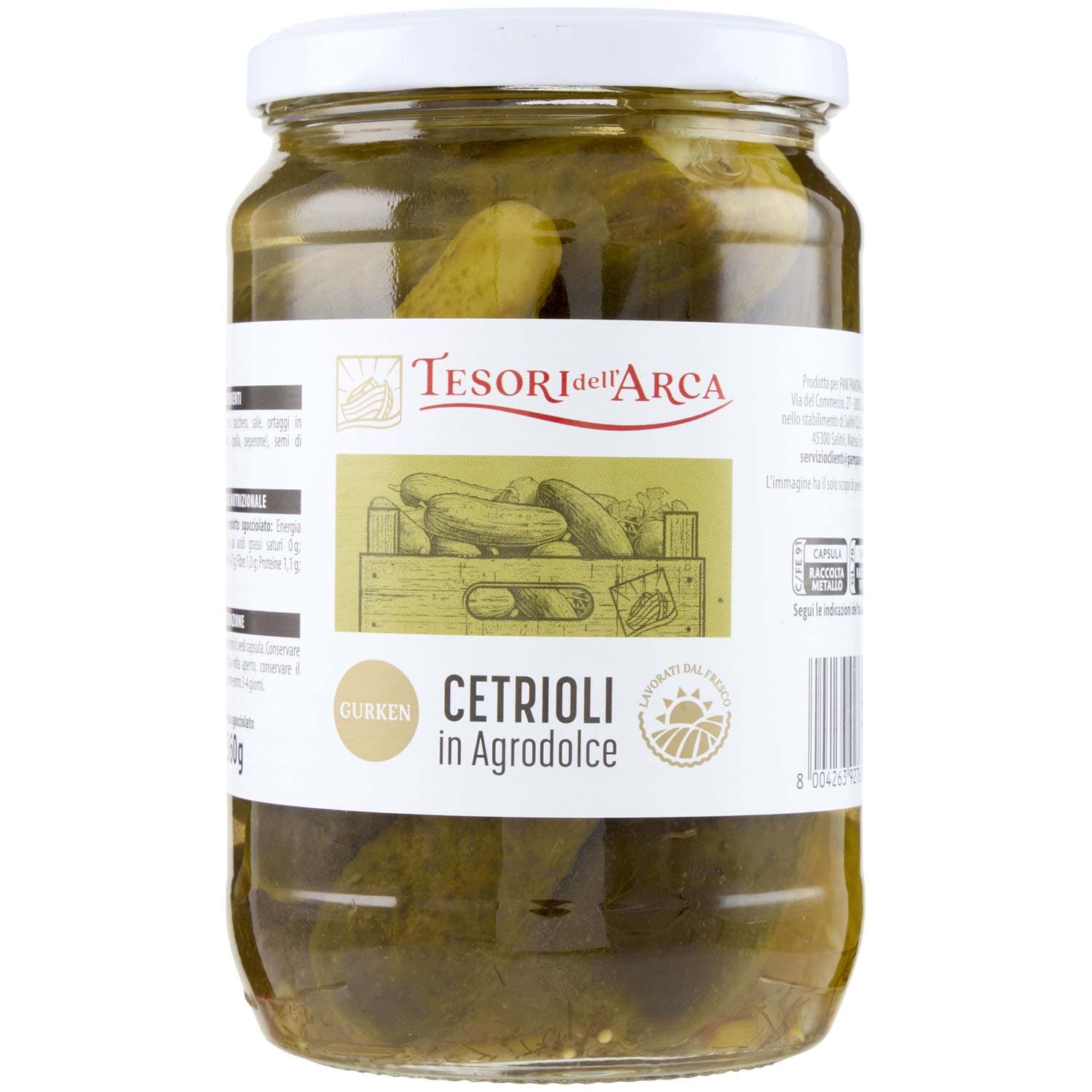 TESORI DELL'ARCA Cetrioli in Agrodolce 670 g – immagine 3