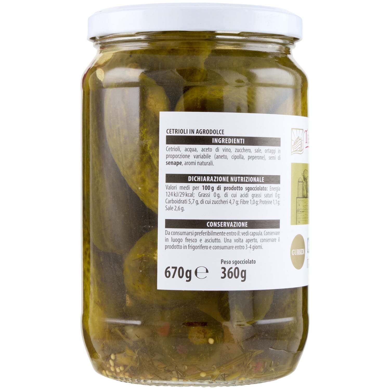 TESORI DELL'ARCA Cetrioli in Agrodolce 670 g – immagine 4