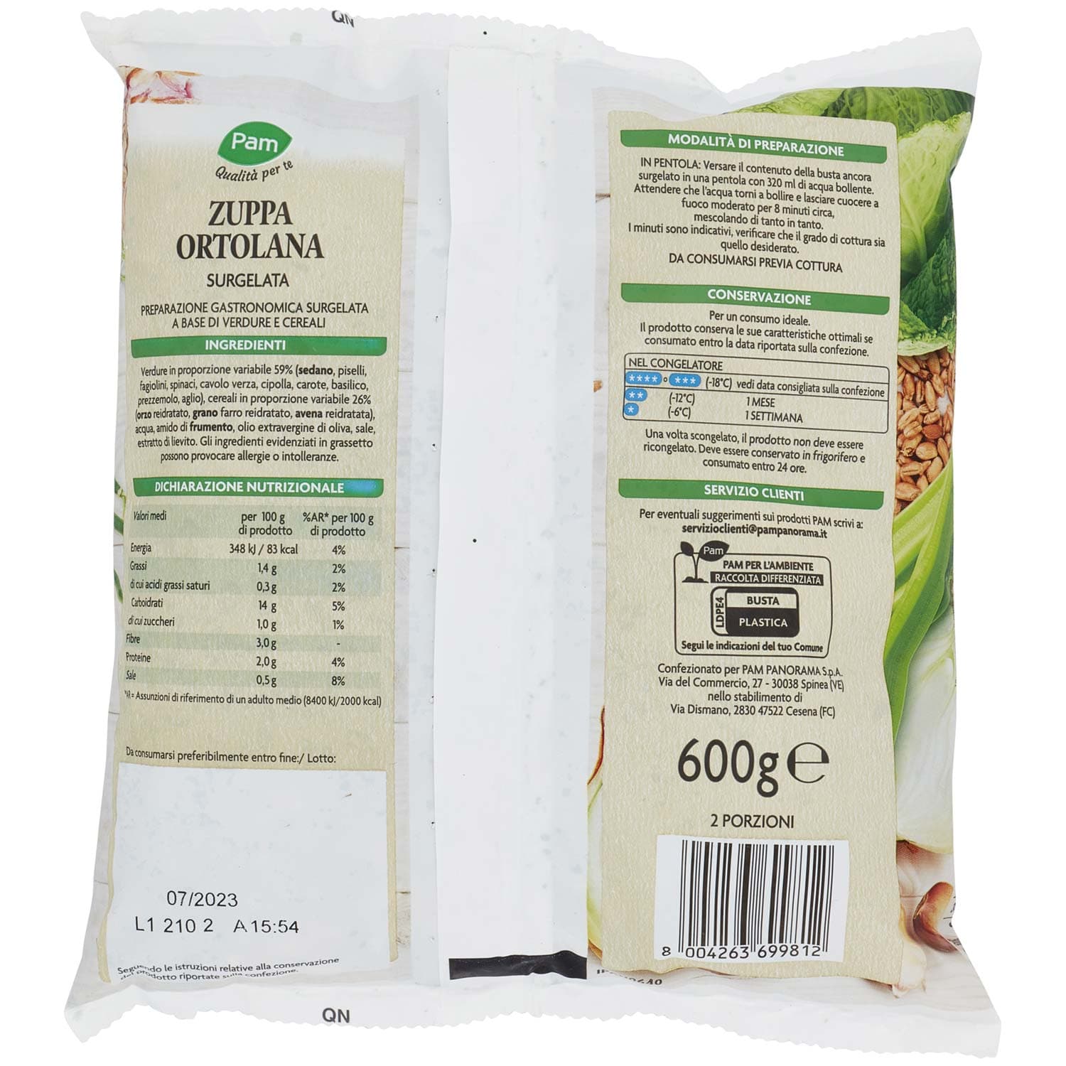 PAM Qualità per te Zuppa Ortolana con orzo, farro e avena Surgelata 600 g – immagine 5