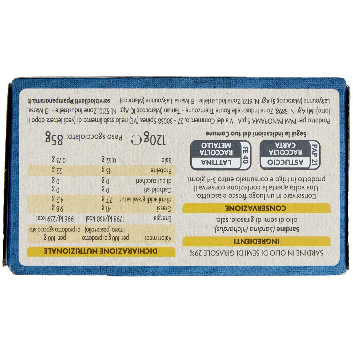 PAM PANORAMA Sardine in olio di oliva 120 g – immagine 5