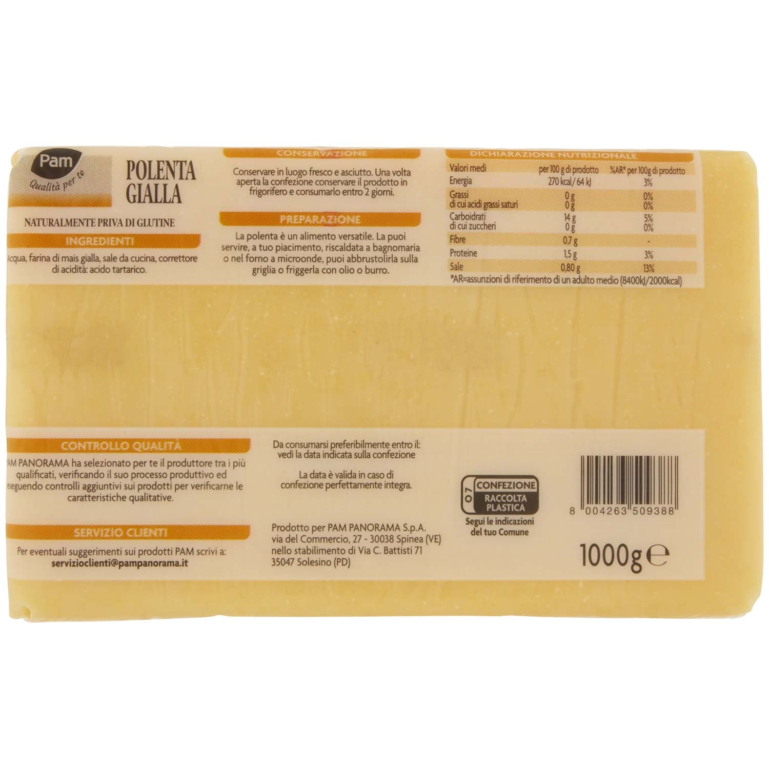 PAM PANORAMA Polenta gialla 1 kg – immagine 5