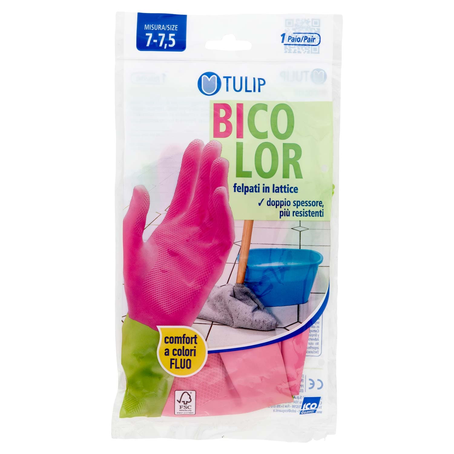 Tulip Bicolor guanti felpati in lattice Misura 7-7,5 1 paio – immagine 3