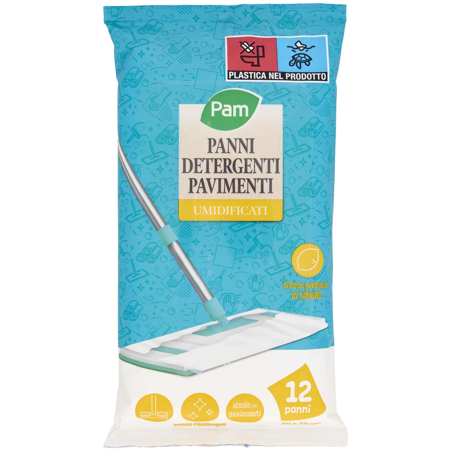 PAM Panni Detergenti Pavimenti Umidificati fresco profumo di Limone 20x28 cm* 12 pz – immagine 3