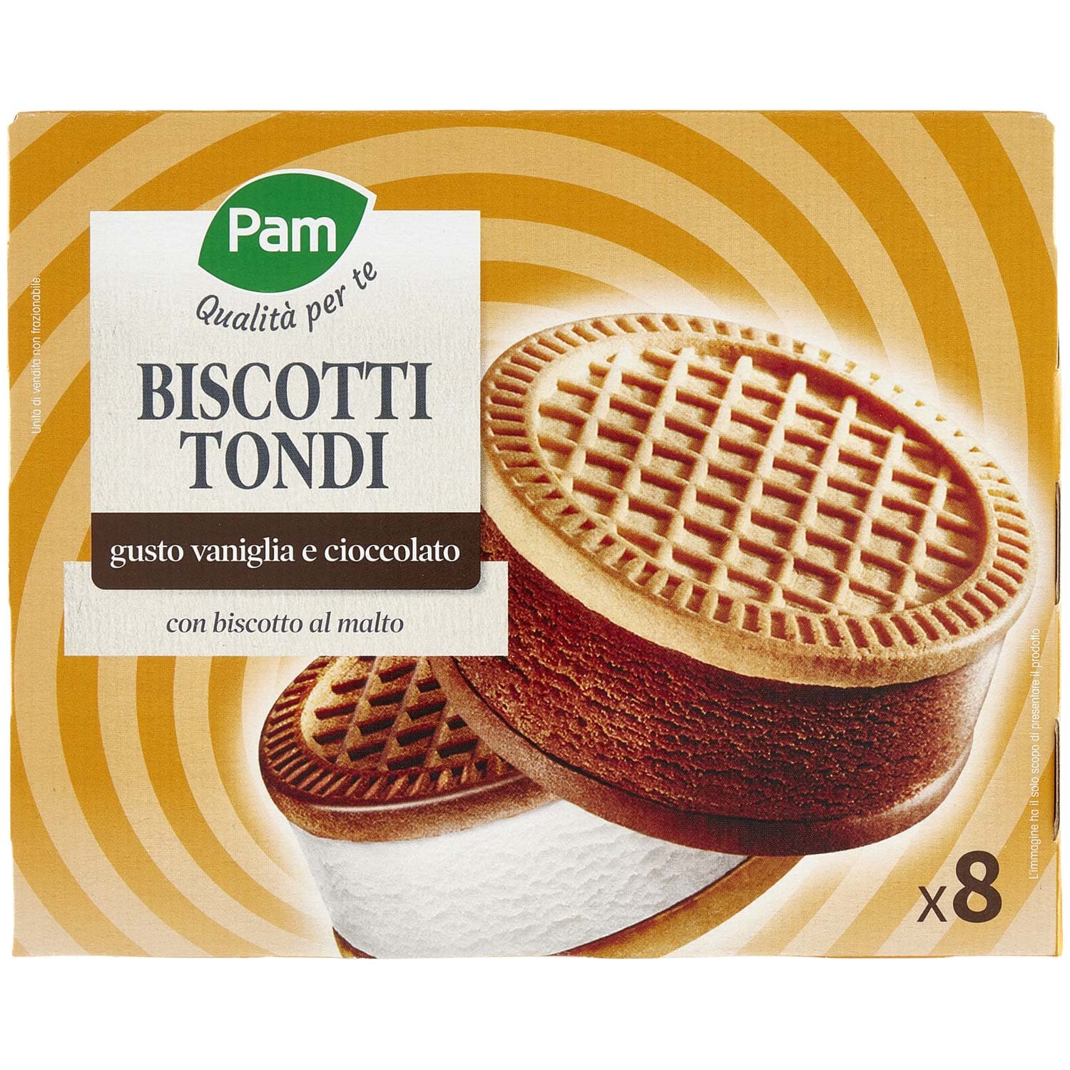 PAM Qualità per te Biscotti Tondi gusto vaniglia e cioccolato 8 x 35 g – immagine 3