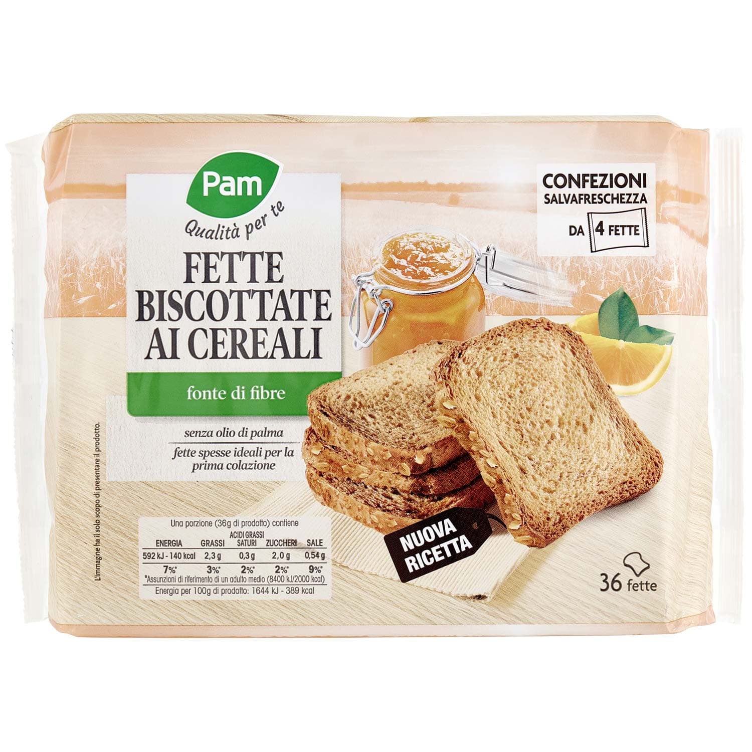 PAM Qualità per te Fette Biscottate ai Cereali 9 x 36 g – immagine 3