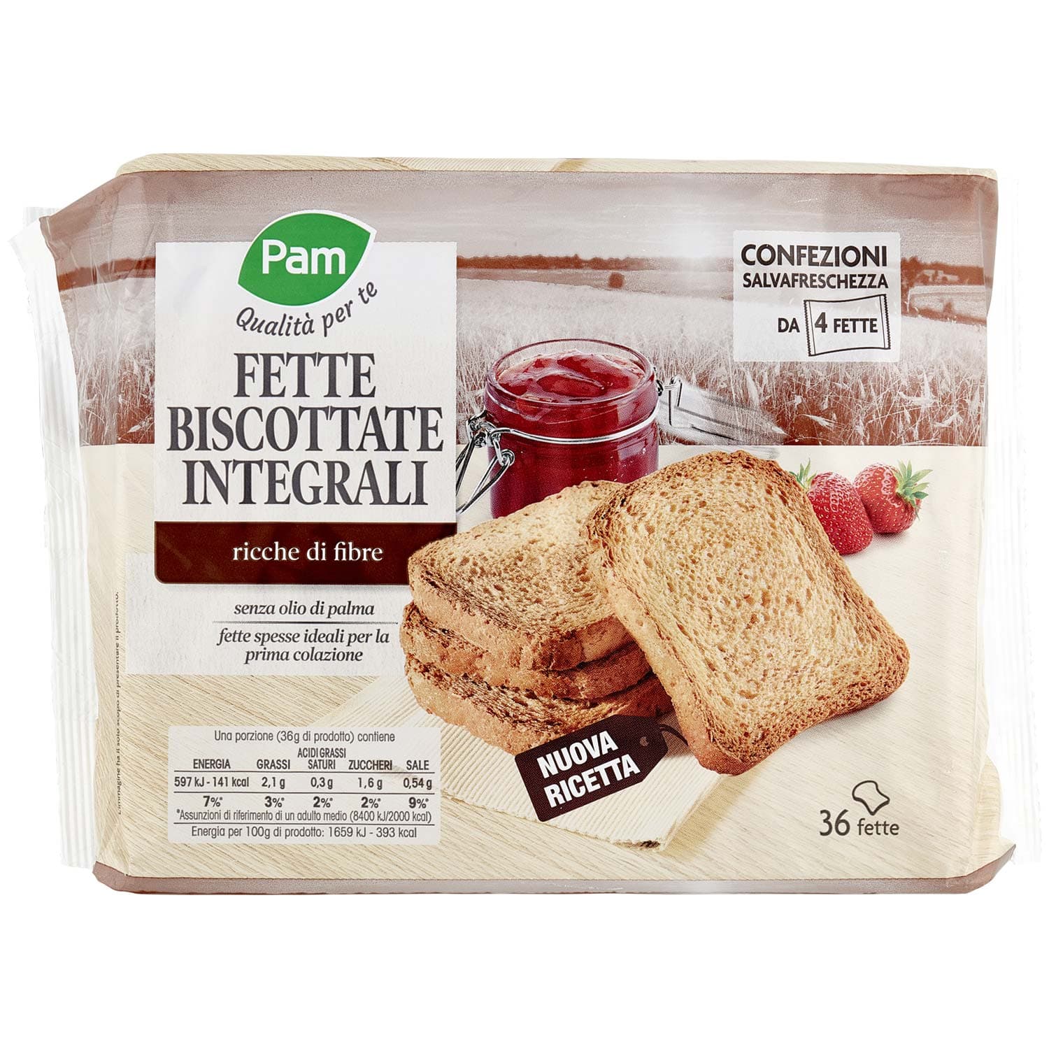 PAM Qualità per te Fette Biscottate Integrali 9 x 36 g – immagine 3