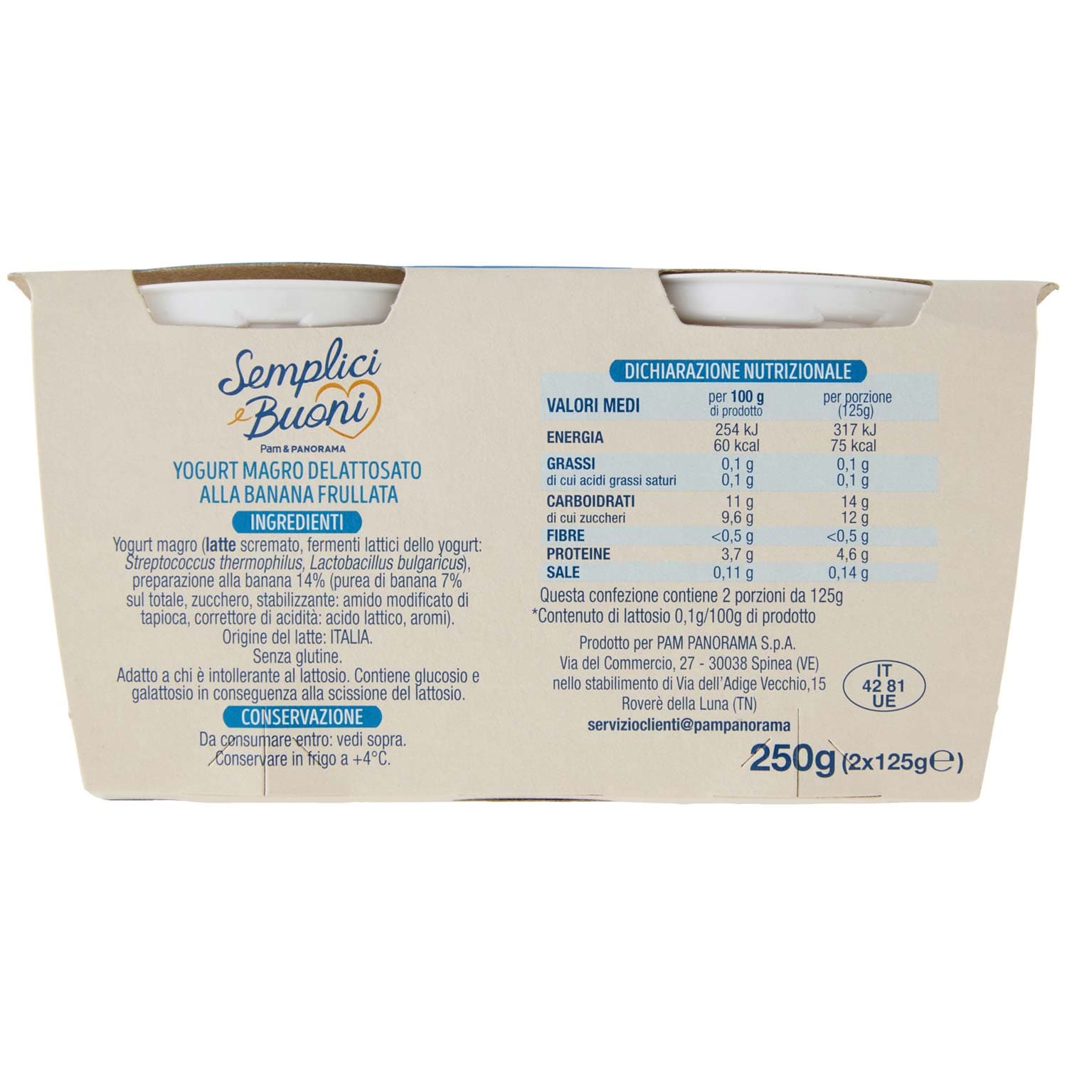 SEMPLICI E BUONI Senza Lattosio Yogurt Magro Banana 2 x 125 g – immagine 5
