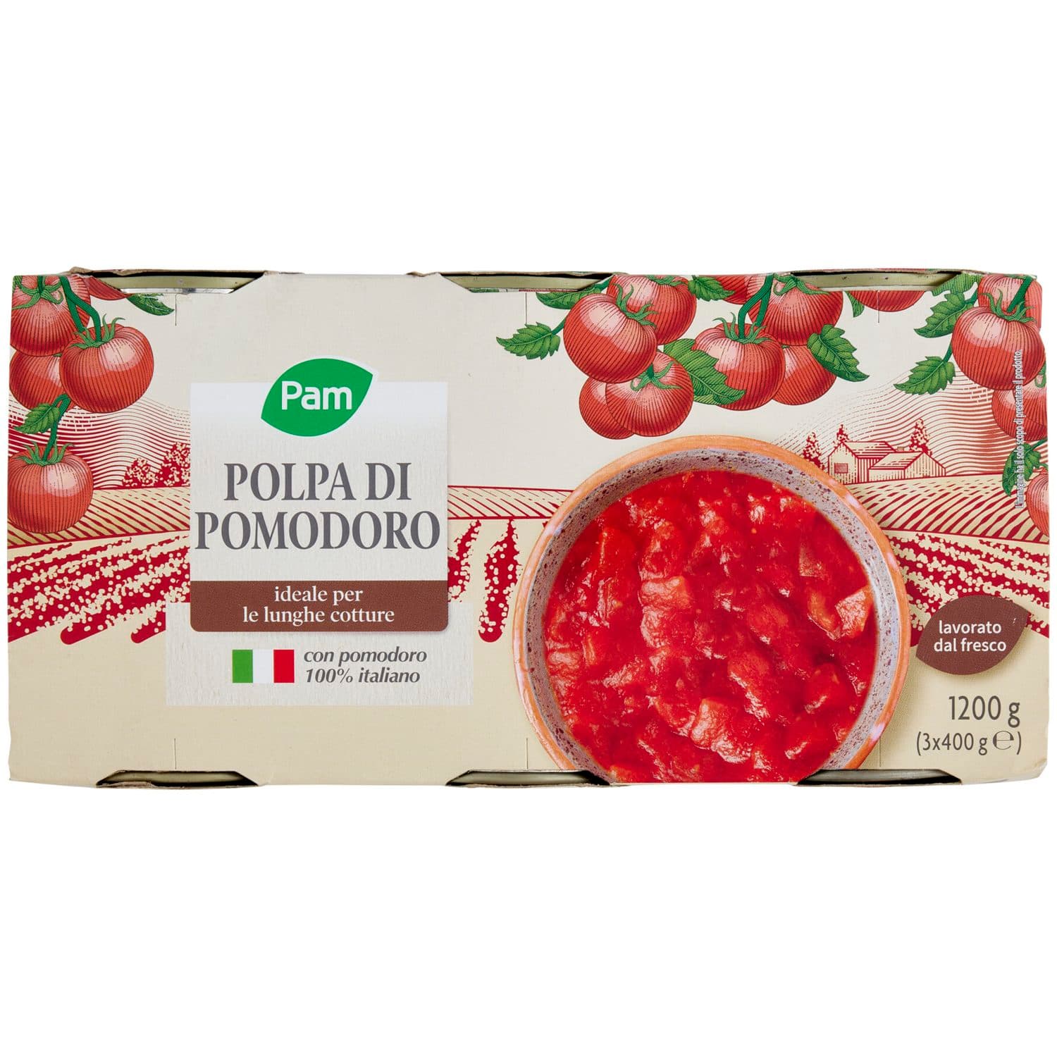 PAM PANORAMA Polpa di Pomodoro 1200g (400g x 3) – immagine 3